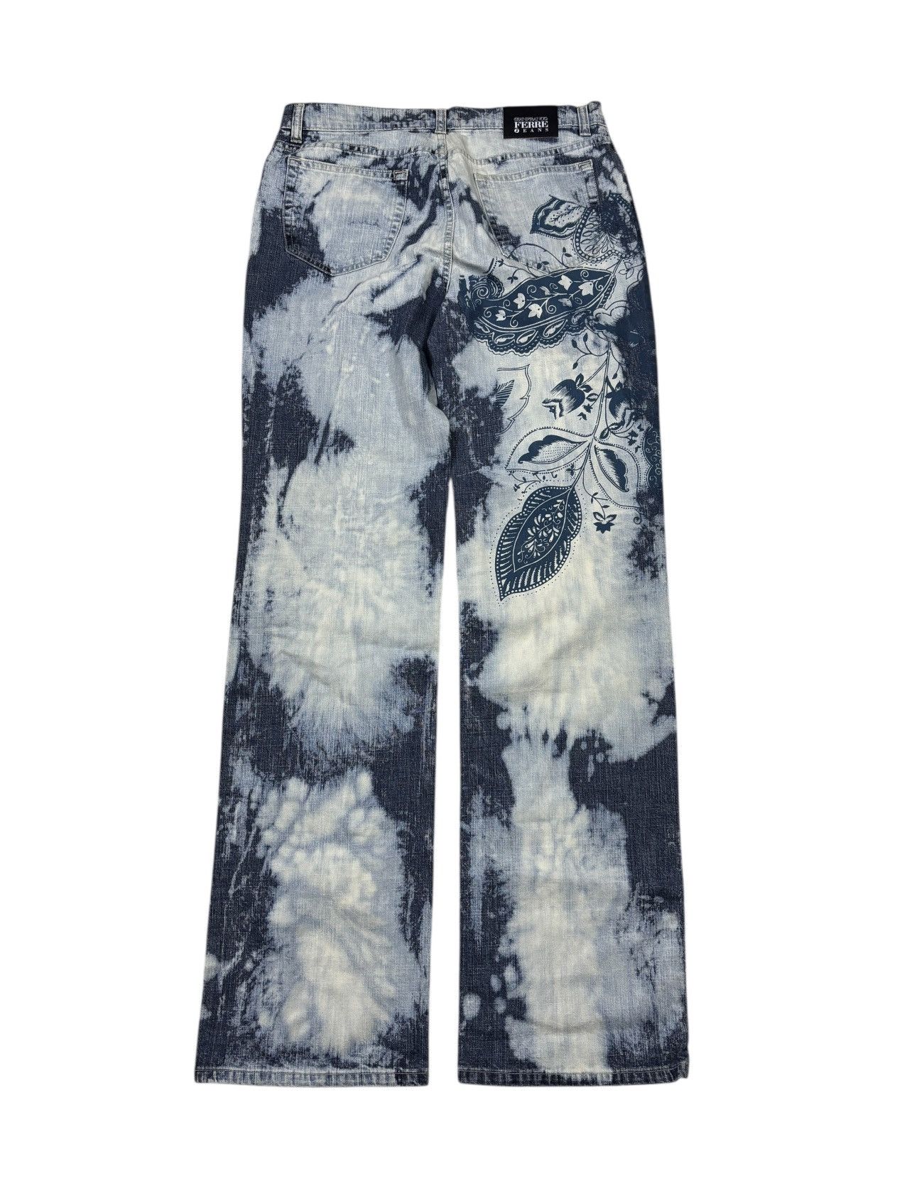 Gianfranco Ferre Gianfranco Ferré Graphic Rhinestone Denim Pants Size 30" / US 8 / IT 44 - 2 Thumbnail