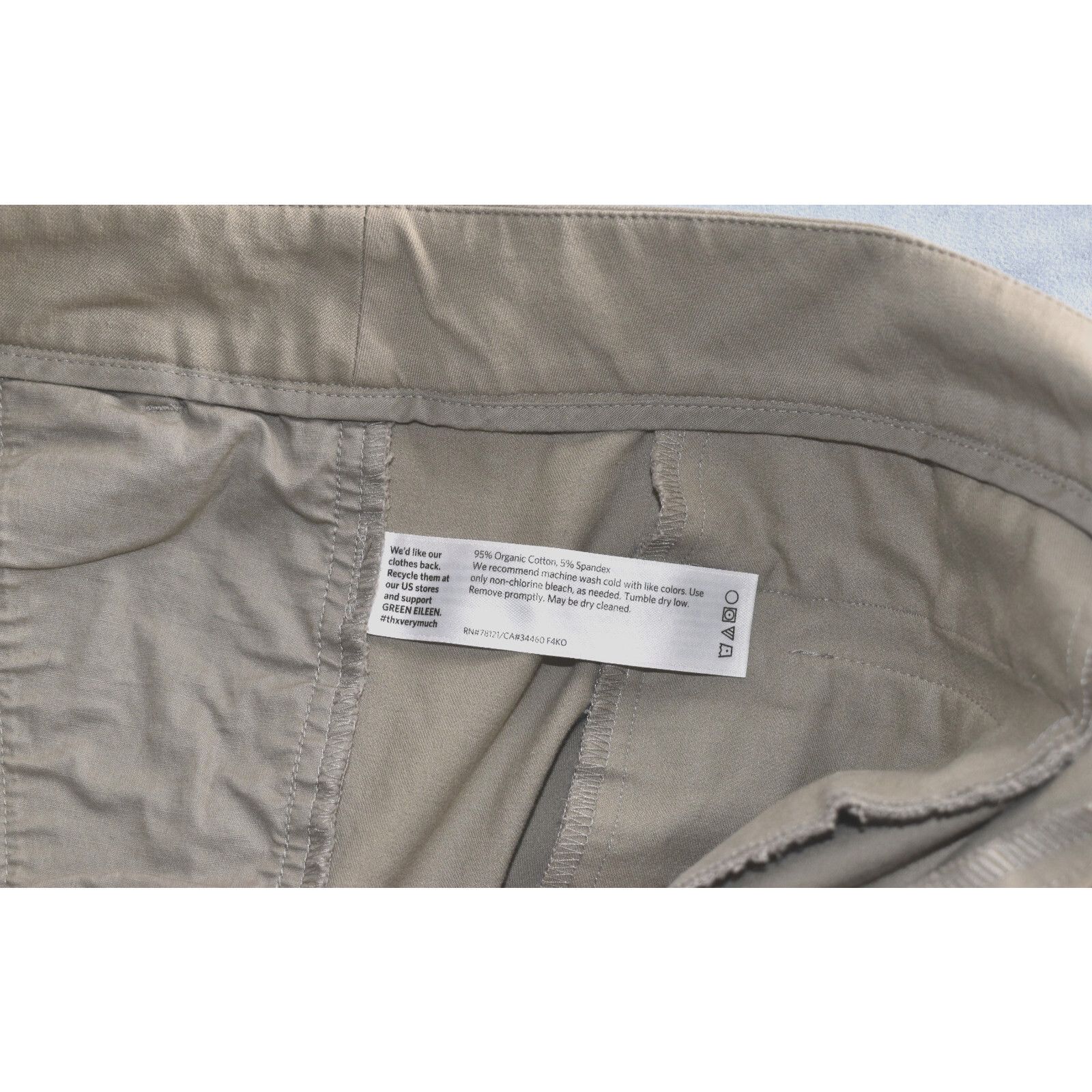 Eileen Fisher EILEEN FISHER Beige Organic Cotton Blend Ankle Zip Pants M Size 34" / US 12 / IT 48 - 6 Thumbnail