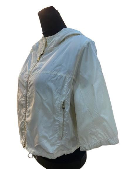Prada Prada Ivory Silk Blend Bomber Jacket & Gold tone zipper Size XS / US 0-2 / IT 36-38 - 5 Thumbnail