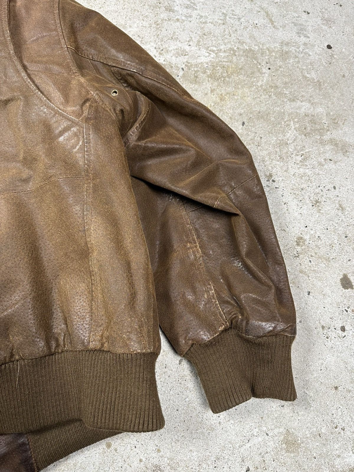 Genuine Leather × Vintage Vintage Y2K Top Gun A2 Flyers Brown Bomber Leather Jacket Size US L / EU 52-54 / 3 - 10 Thumbnail