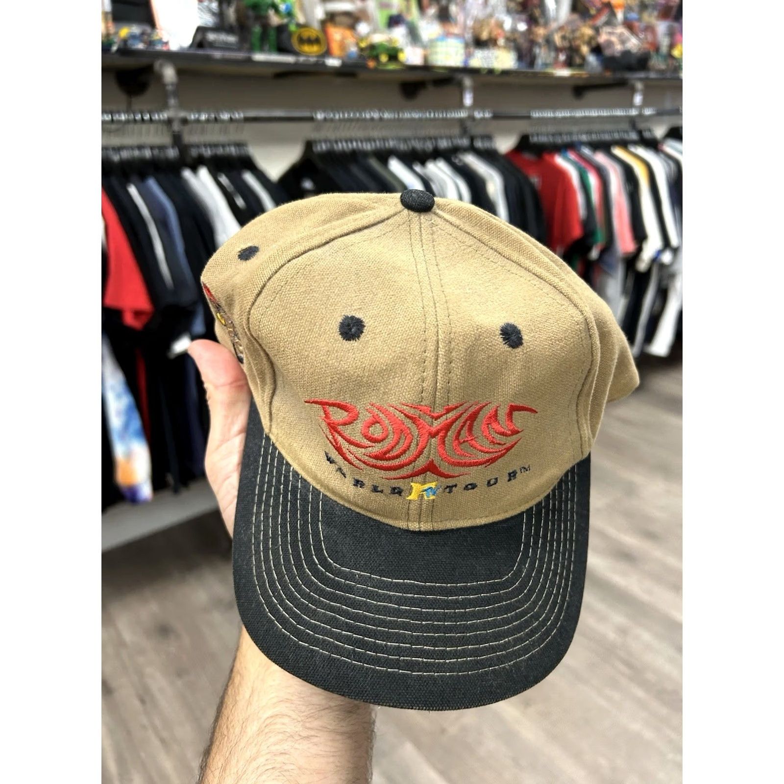 Vintage VINTAGE Dennis Rodman MTV World Tour Tattoo Logo Hat Rodman Rare Needs Repair 96 Medical? Size ONE SIZE - 4 Thumbnail