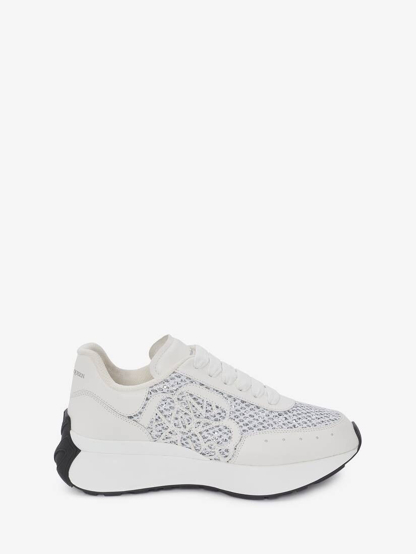 Alexander McQueen o1w1db10925 Sprint Runner in White/Black Size US 8 / IT 38 - 1 Thumbnail