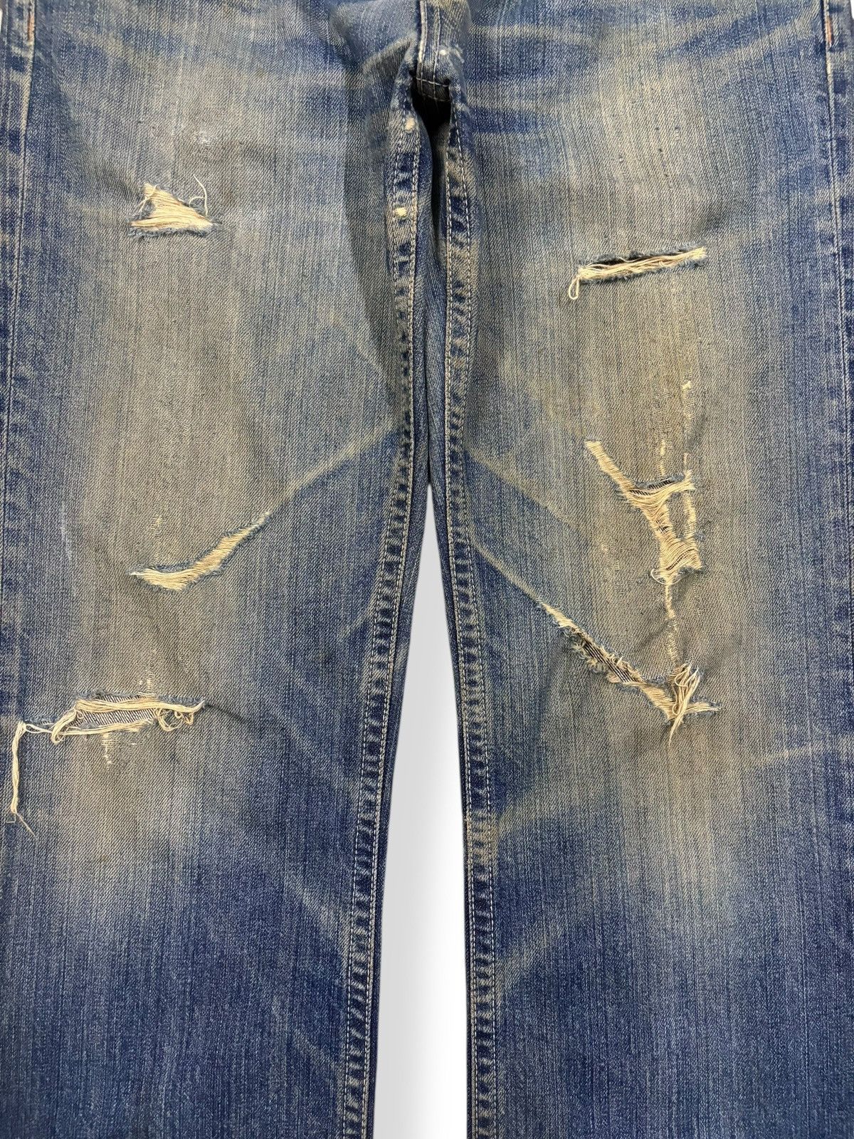 Undercover × Uniqlo Vintage 90s Uniqlo Mud Wash Loose Fit Flare Distressed Jeans Size US 31 - 5 Thumbnail
