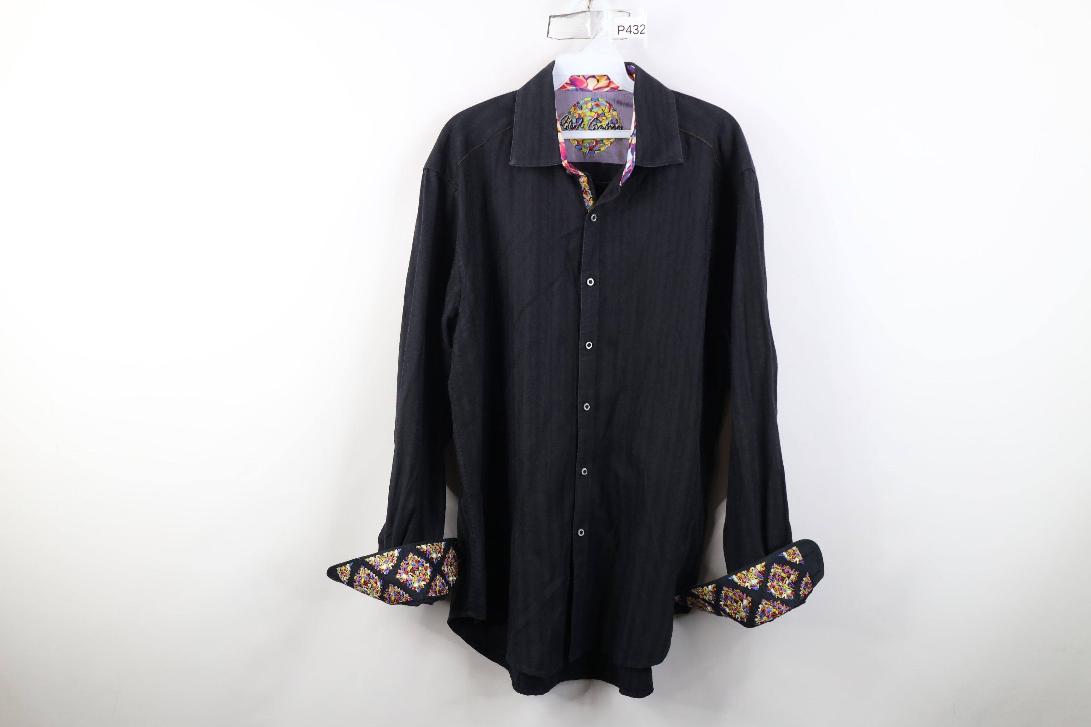 Robert Graham Robert Graham Rainbow Flip Cuff Collared Button Shirt Black Size US L / EU 52-54 / 3 - 5 Thumbnail