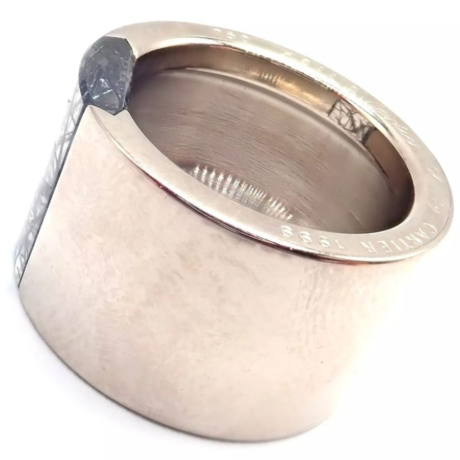 Cartier Cartier 18k White Gold Rutilated Quartz Wide Band Ring Size ONE SIZE - 8 Thumbnail