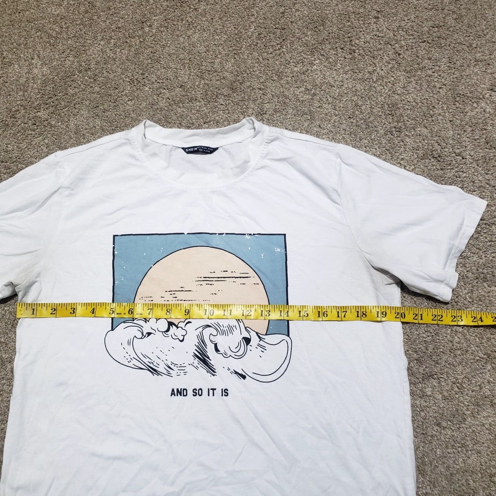 Shein SHEIN "And So It Is" Wave Short Sleeve White Tee T-Shirt Adult Women's L Large Shirt Womens Size L / US 10 / IT 46 - 4 Thumbnail