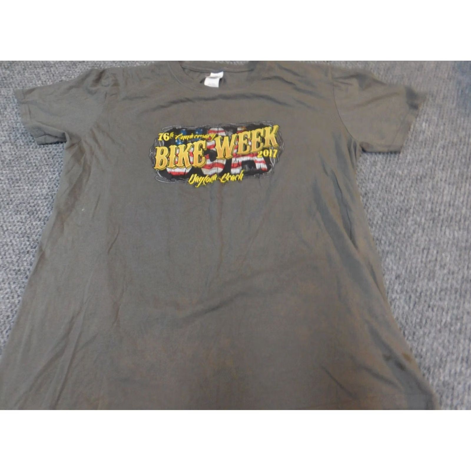 Gildan Gildan T-Shirt Mens L Gray 2017 Daytona Beach Bike Week Short Sleeve Crew Neck Graphic Classic Logo Size US L / EU 52-54 / 3 - 3 Thumbnail