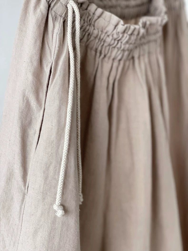 Yohji Yamamoto yohji yamamotoPure linen asymmetric wide-leg pants 2503-Nex Size 25" / US 0 / IT 36 - 7 Thumbnail