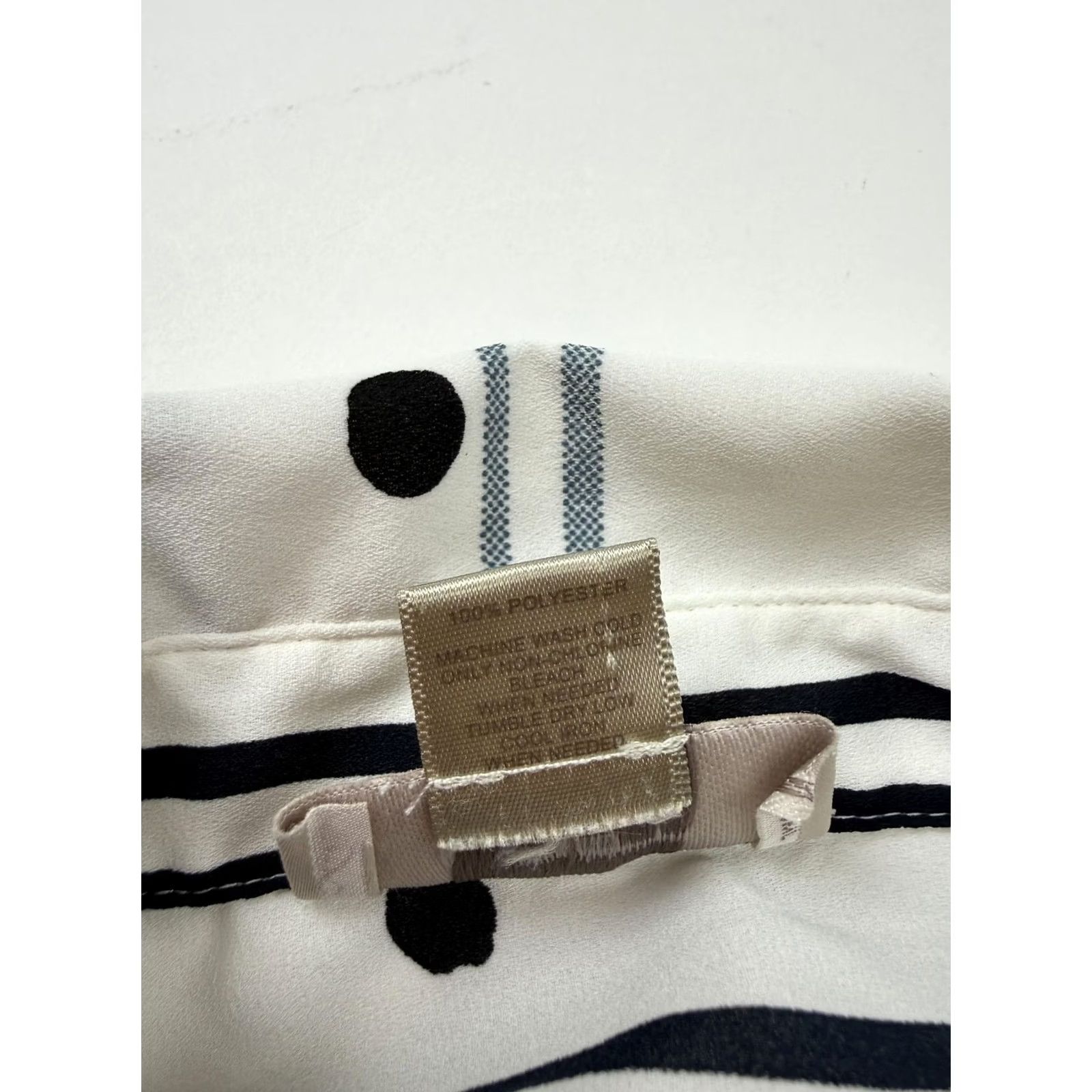 Loft LOFT Shirt Womens XL White Dot Stripe Button Front Long Sleeve Collared Top Size XL / US 12-14 / IT 48-50 - 5 Thumbnail