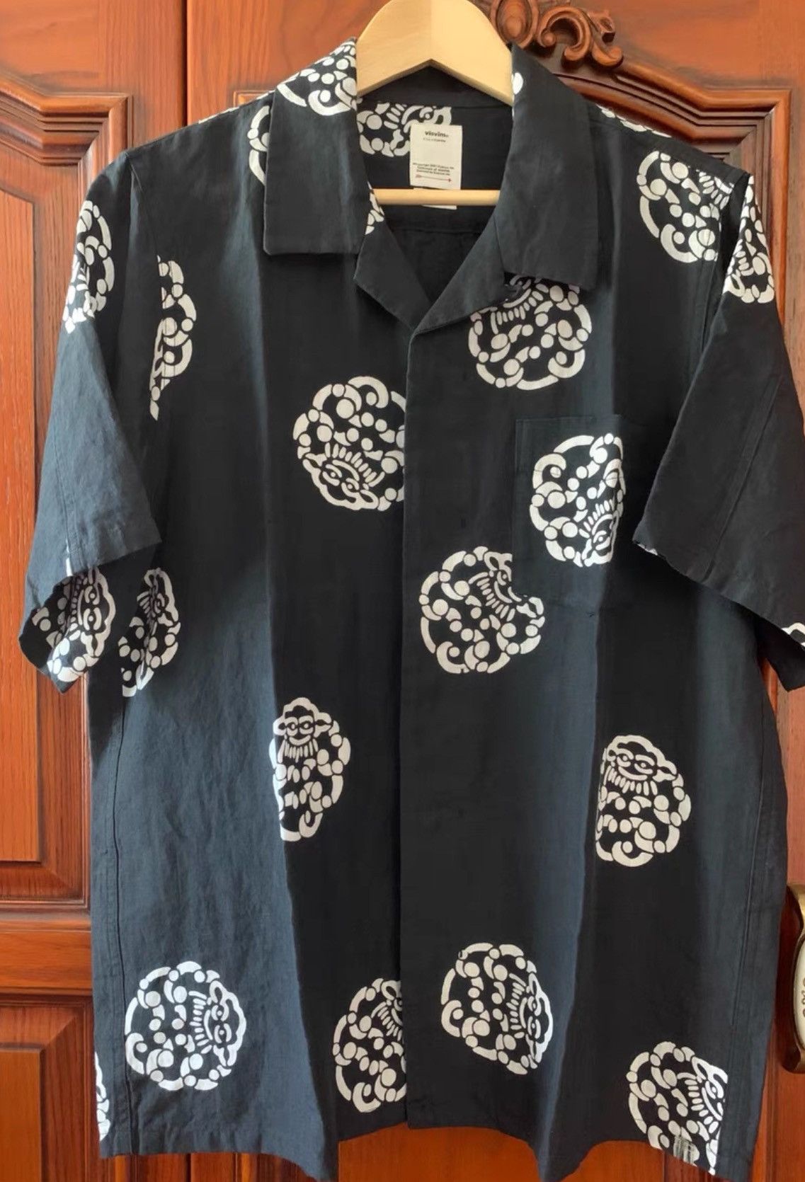 image of Visvim 21Ss Free Edge Shirts/s Little Cloud Shirt in Black, Men's (Size Large)