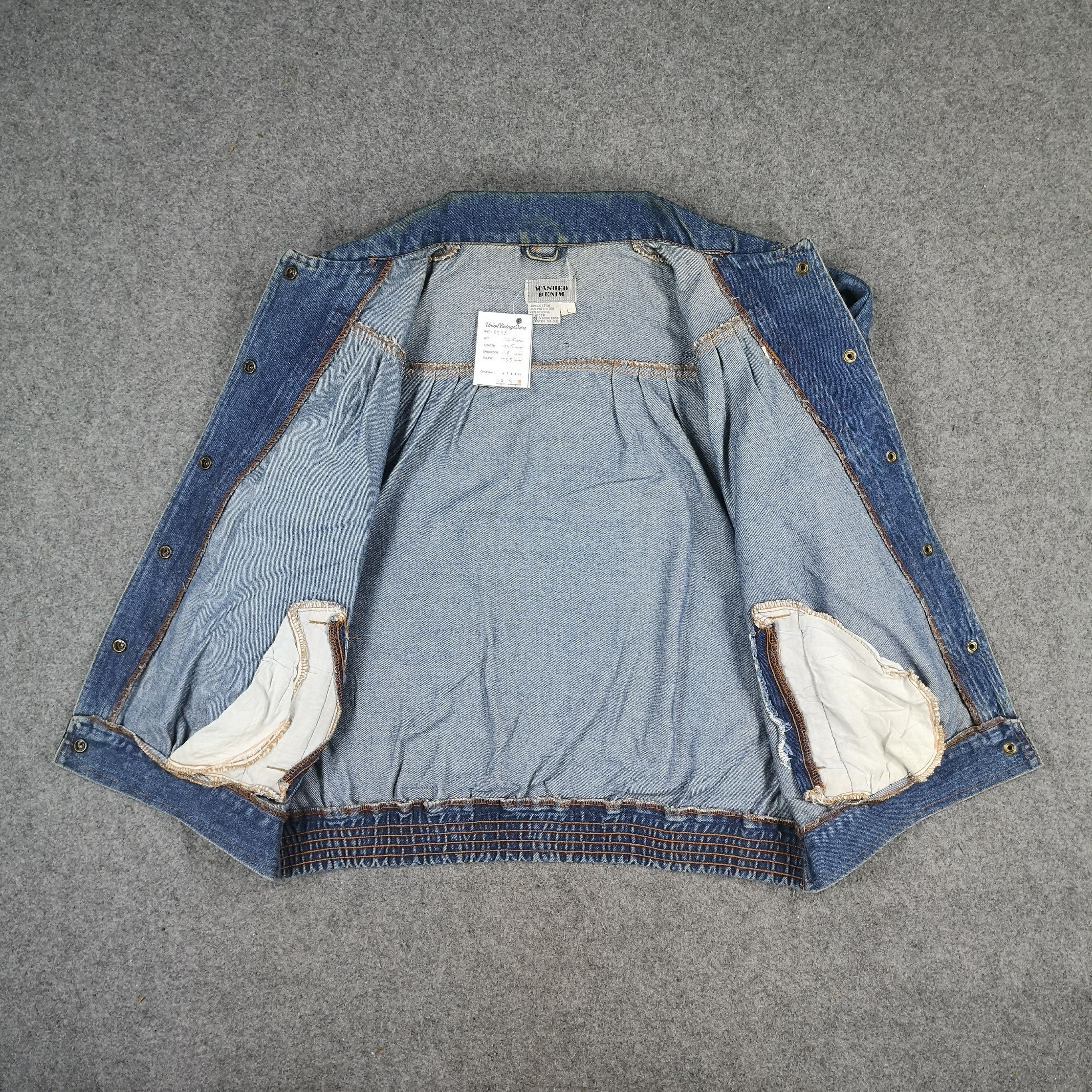 Vintage Vintage Japanese Brand Blue Denim Trucker Jacket Size US L / EU 52-54 / 3 - 3 Thumbnail