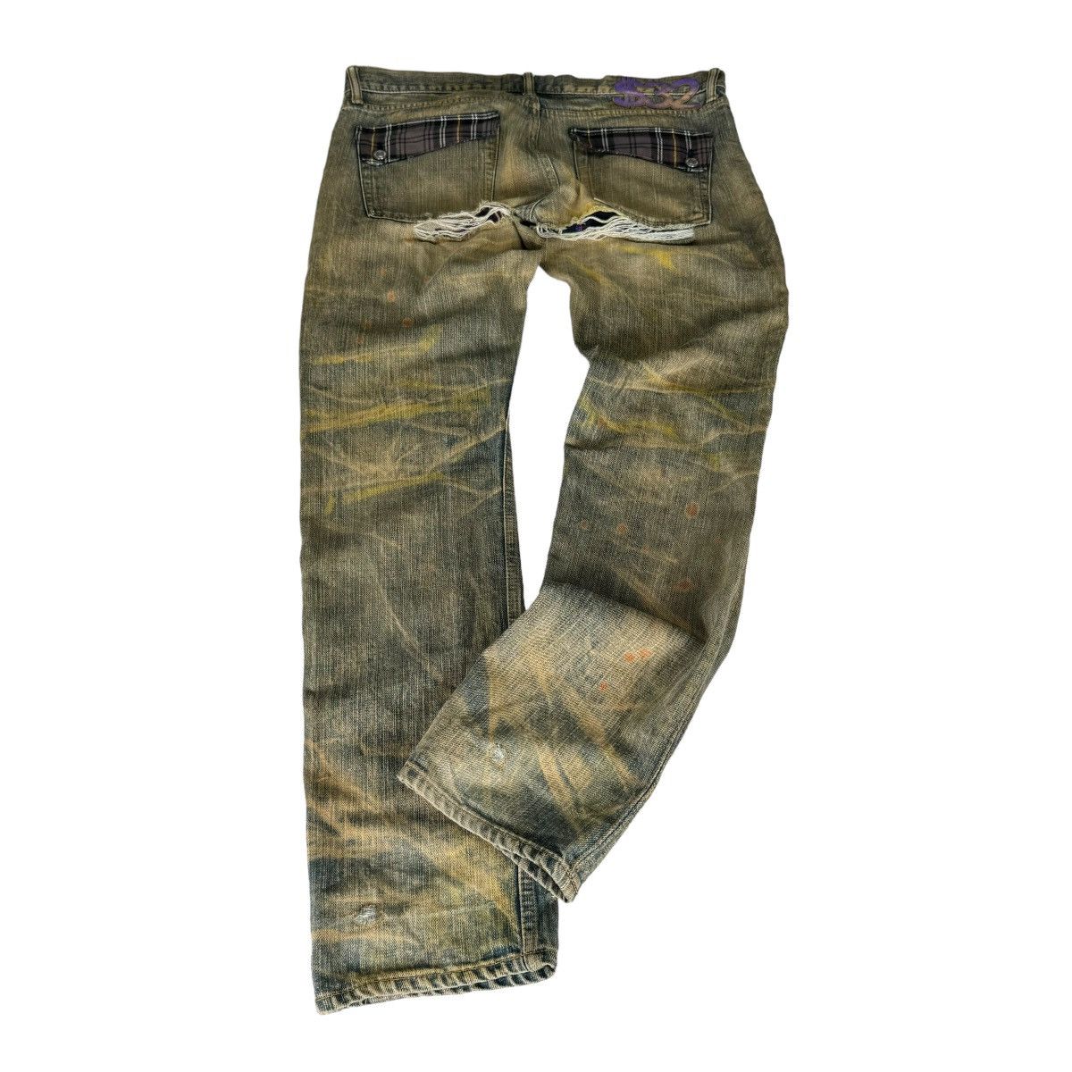 Japanese Brand ☀️SWAGGER PAINT SPLASH SELVEDGE DENIM PANTS Size US 34 / EU 50 - 11 Thumbnail