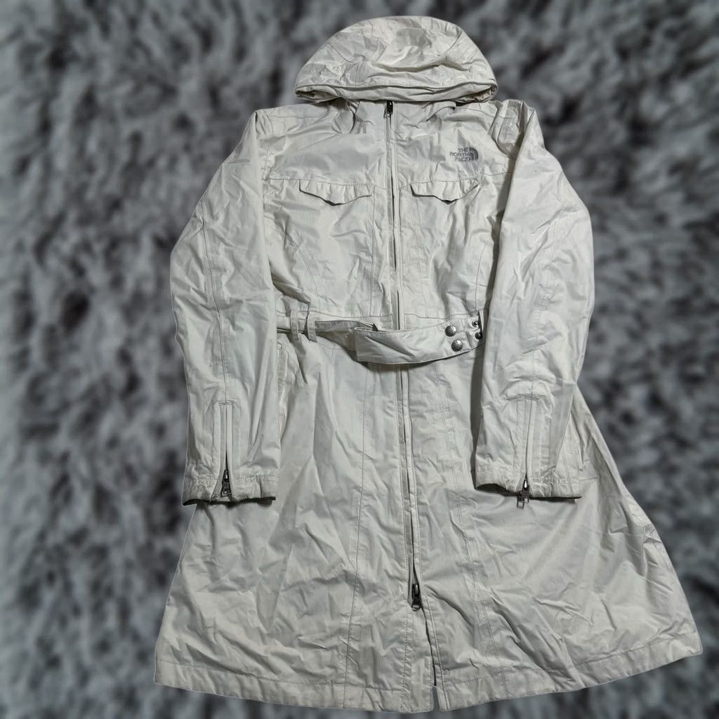 The North Face VINTAGE The North Face Hyvent White Hooded Belted Raincoat Jacket Trench Coat Sz Lg Size L / US 10 / IT 46 - 1 Thumbnail