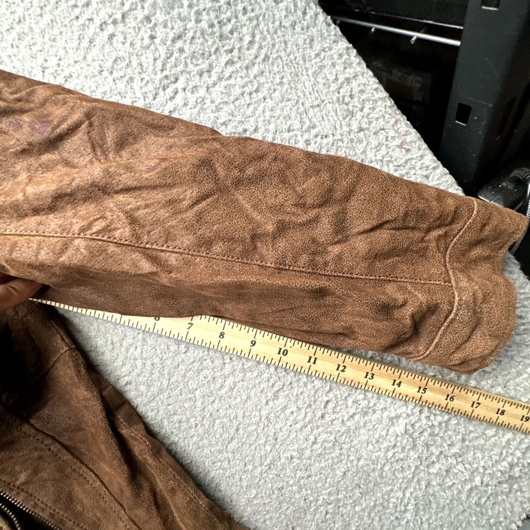 Roundtree & Yorke Roundtree & Yorke Suede Leather Jacket Mens M Lined Brown Full Zip Bomber Jacket Size US M / EU 48-50 / 2 - 4 Thumbnail