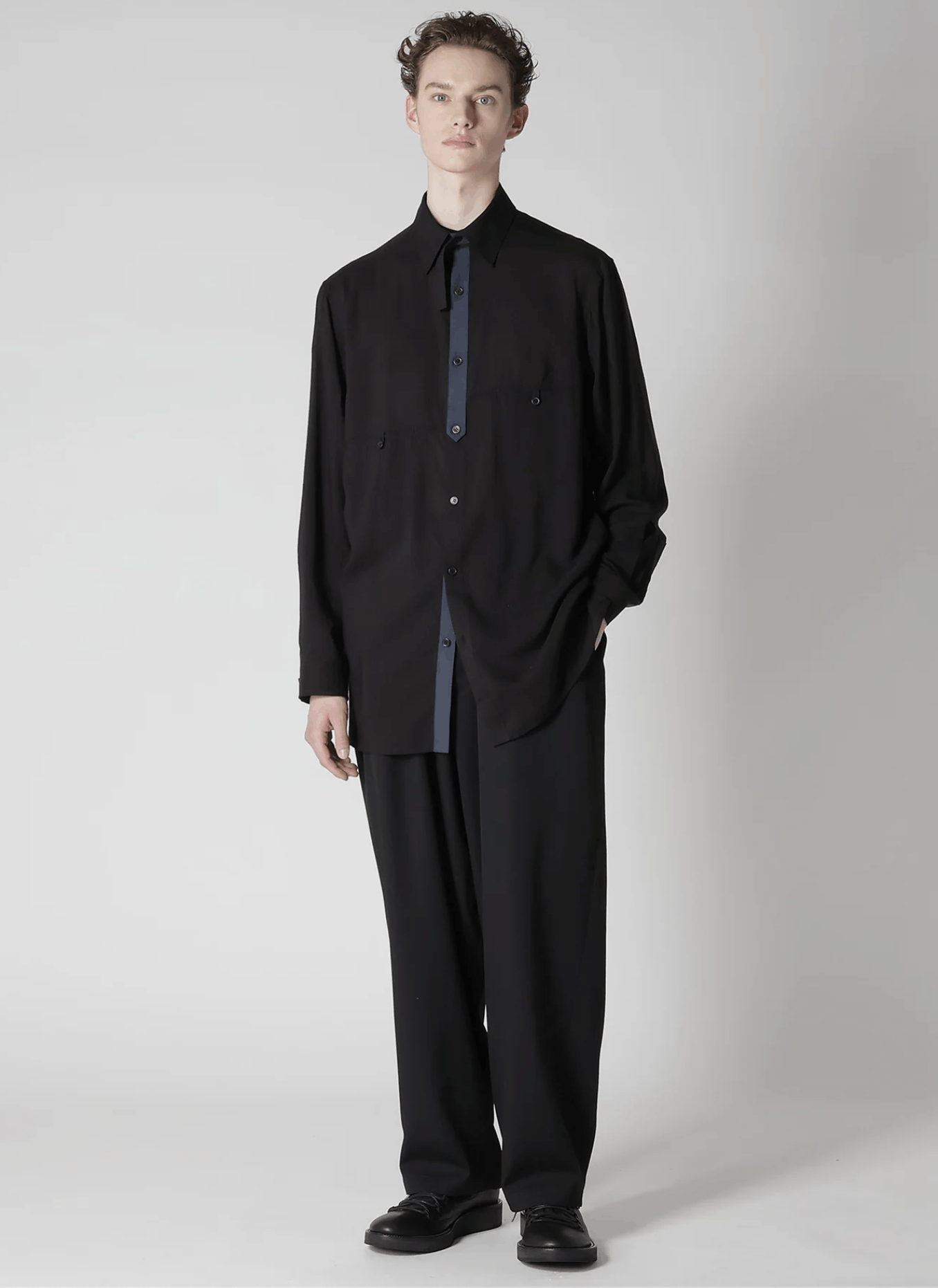 Yohji Yamamoto Yohji Yamamoto Pour Homme - WOOL GABARDINE SIDE TUCK PANTS Size US 32 / EU 48 - 6 Thumbnail