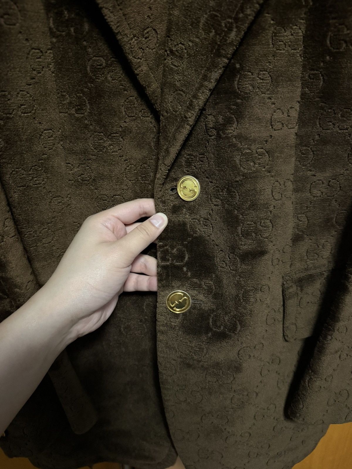 Gucci 80s Gucci Suede Monogram Jacket Blazer Size US S / EU 44-46 / 1 - 3 Thumbnail
