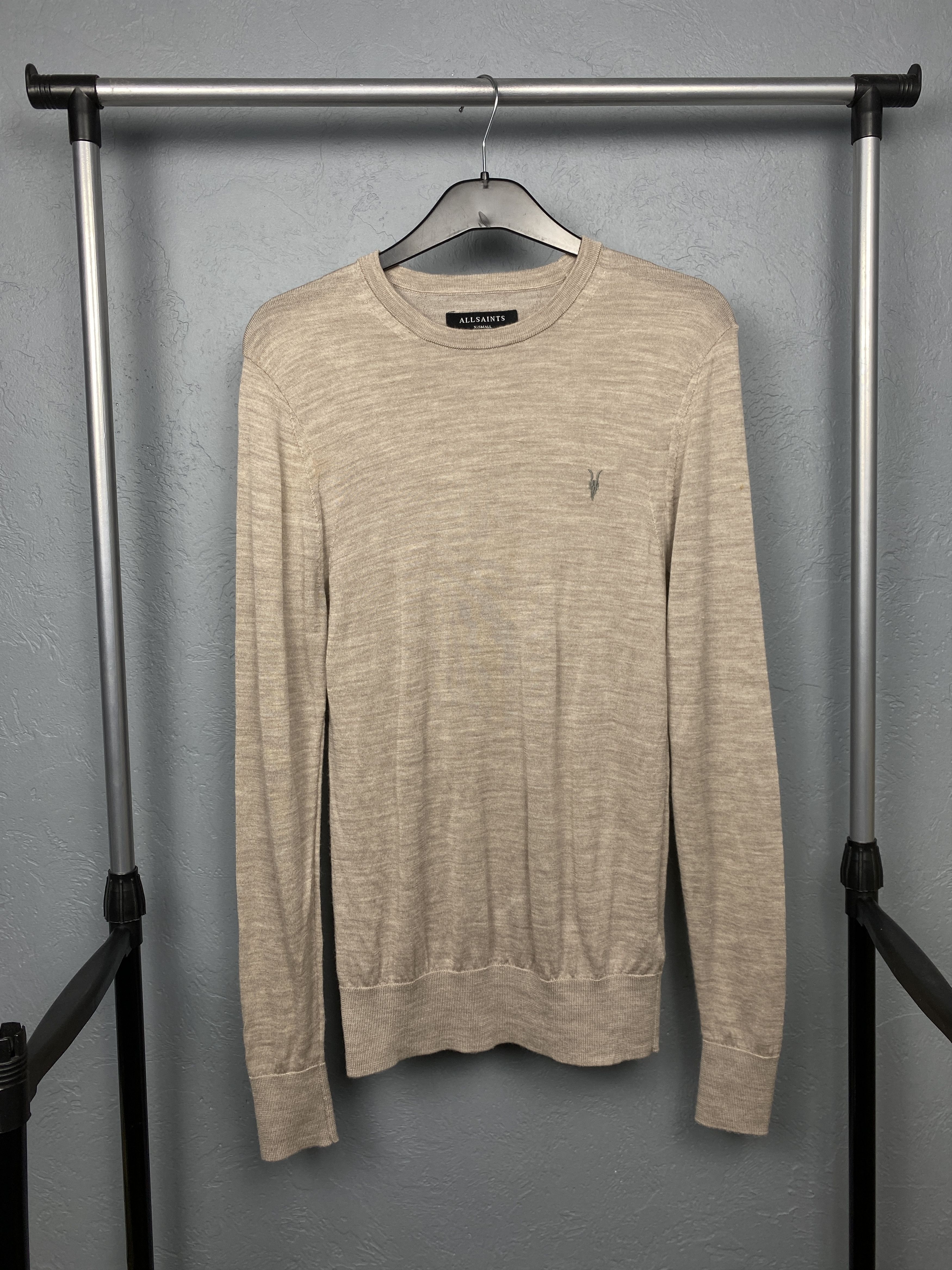 Allsaints AllSaints Mens Mode Merino Crew Neck Wool Knit Sweater Size US XS / EU 42 / 0 - 1 Thumbnail