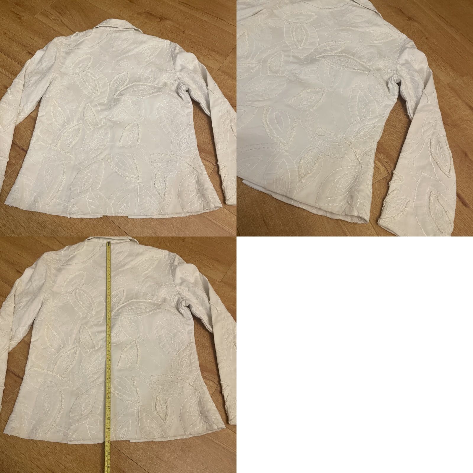 Vintage VINTAGE Chico’s Blazer Jacket Floral Embroidery Leaf Botanical Ivory S Women Size S VTG Size S / US 4 / IT 40 - 9 Thumbnail