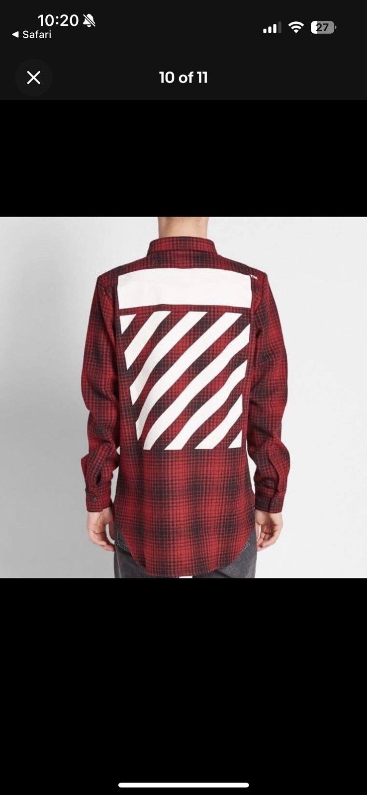 Off-White Offwhite red black tartan flannel shirt medium. Worn once Size US M / EU 48-50 / 2 - 7 Thumbnail