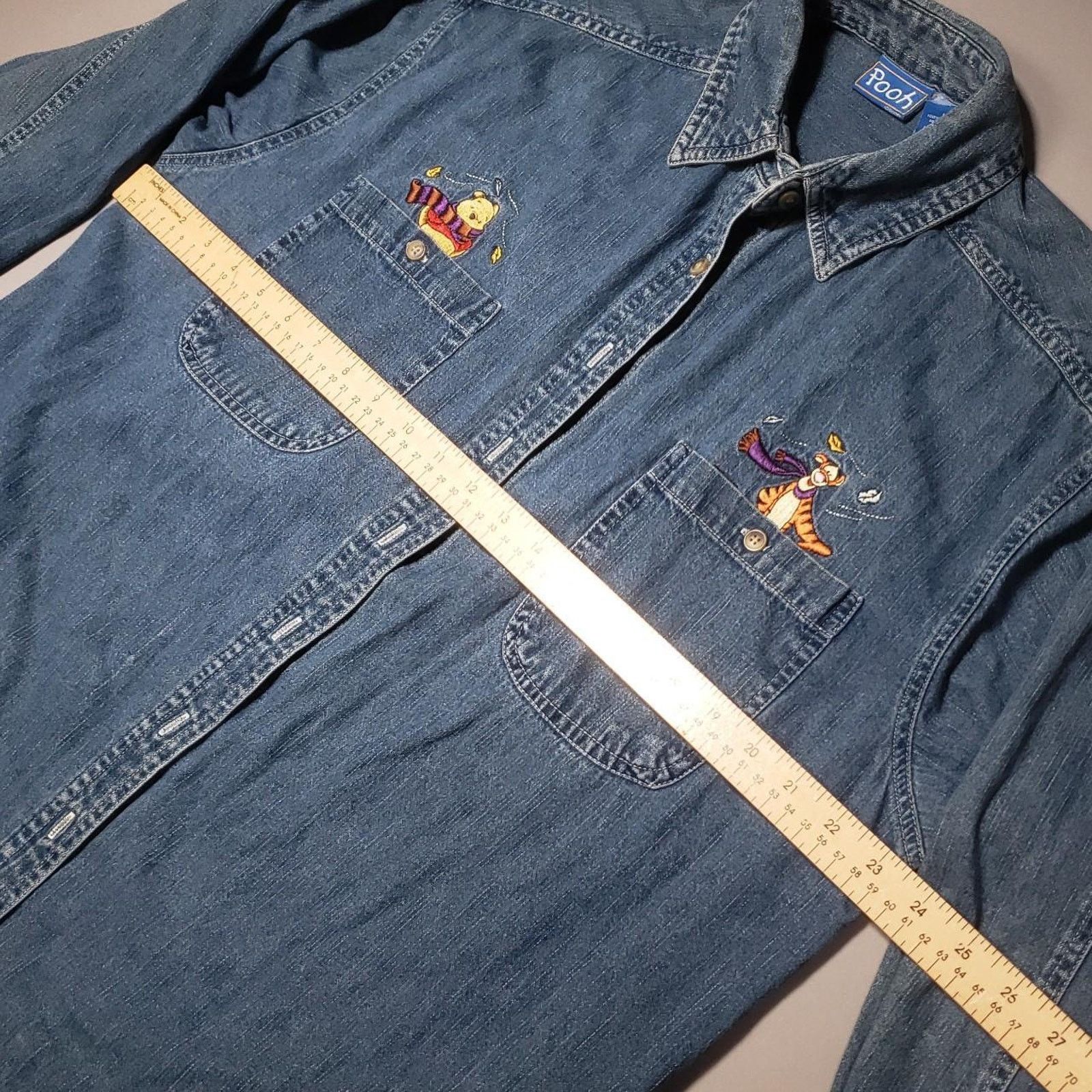 Disney Vintage Disney Winnie the Pooh Denim Button down Mens Large Size US L / EU 52-54 / 3 - 7 Thumbnail