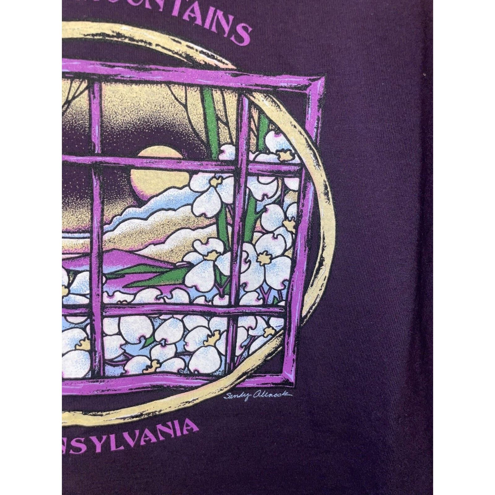 Jerzees Vintage Pennsylvania Shirt Pocono Mountans Stained Glass L Size US L / EU 52-54 / 3 - 4 Thumbnail