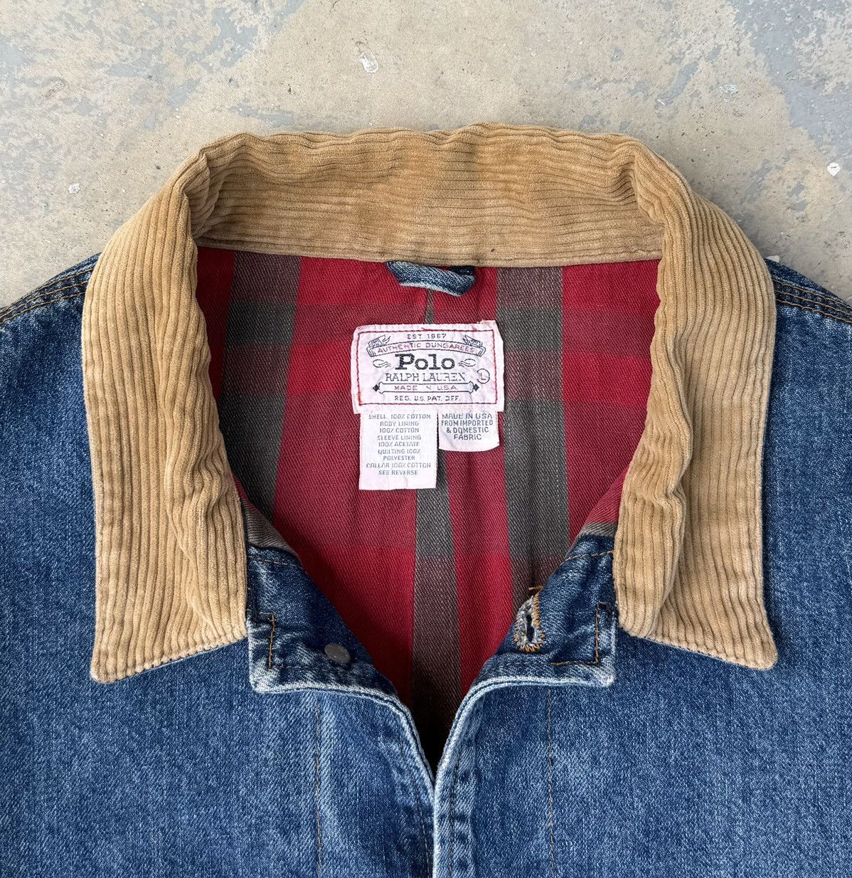 Polo Ralph Lauren Vintage Polo Ralph Lauren Denim Work Jacket Plaid Lining Size US L / EU 52-54 / 3 - 19 Thumbnail