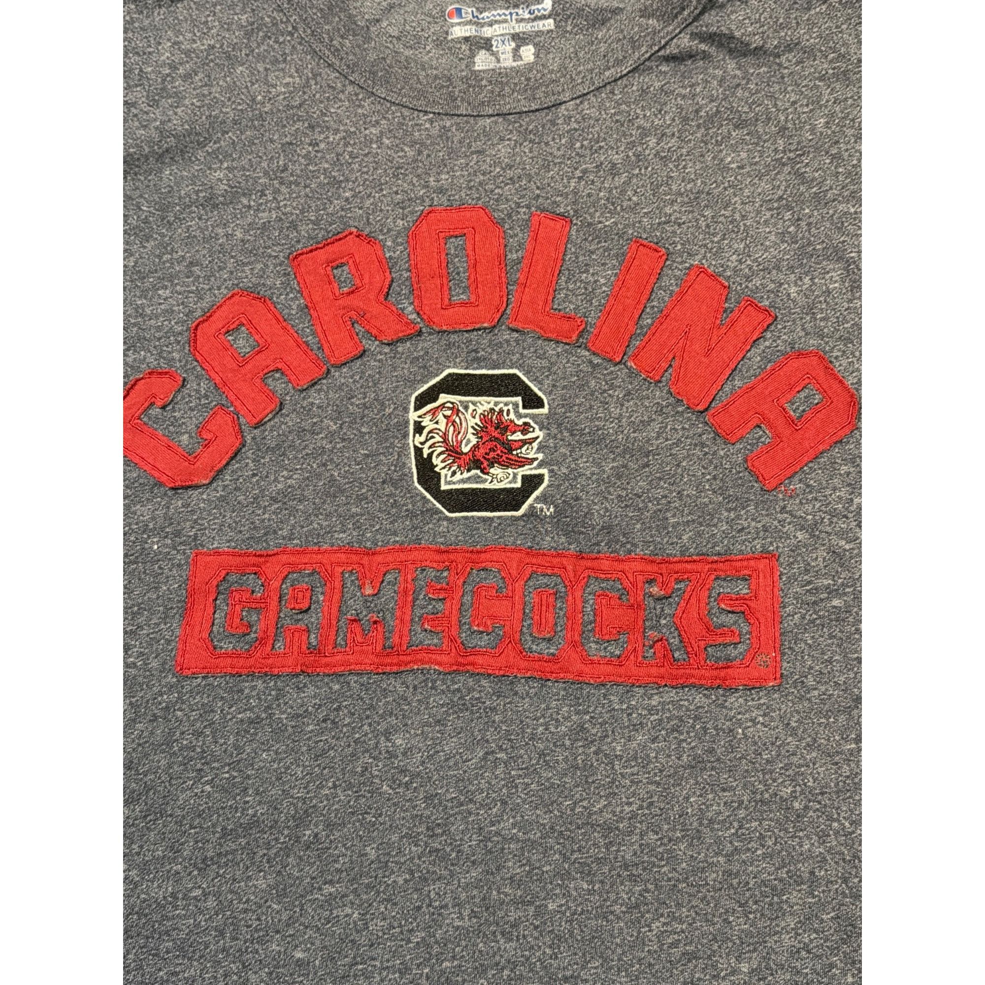 Champion Champion Carolina Gamecocks Athletic T-Shirt Gray Sewn Red L Size US XXL / EU 58 / 5 - 2 Thumbnail