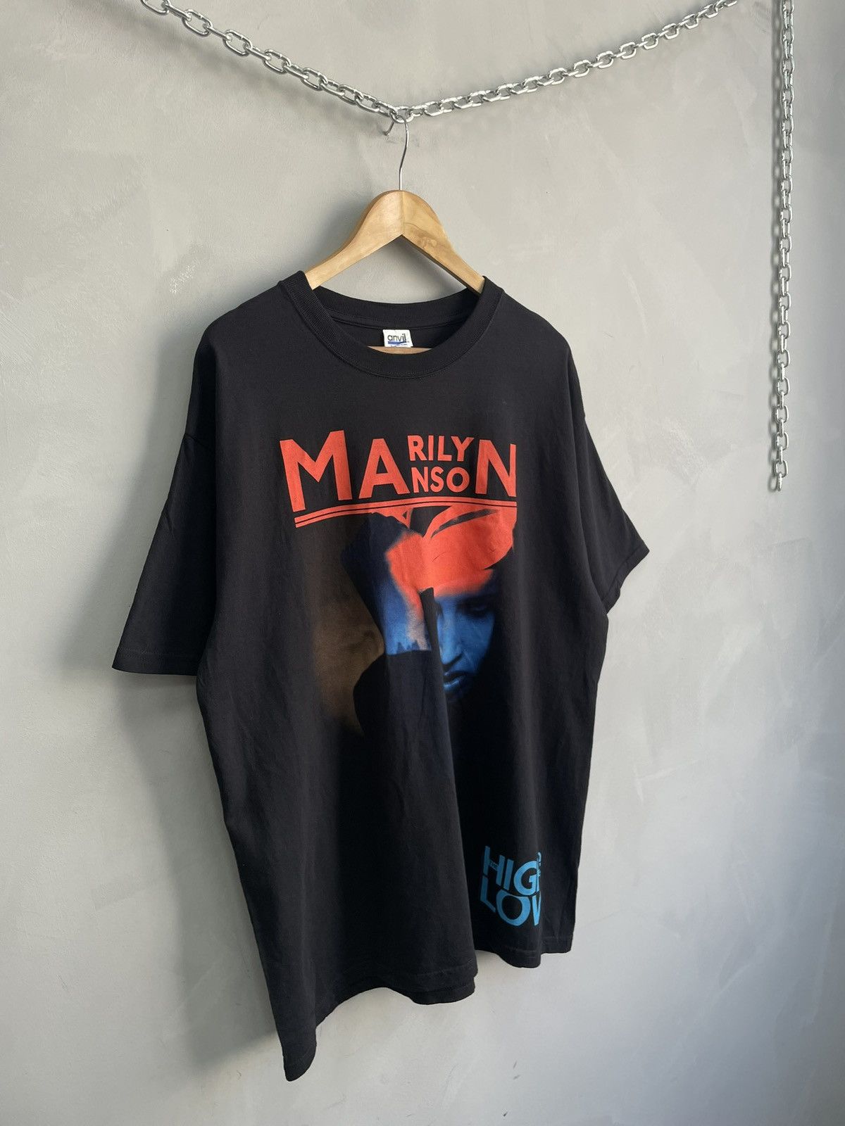 Anvil Rare 2000s Marilyn Manson tee t shirt 90s Size US XL / EU 56 / 4 - 2 Thumbnail