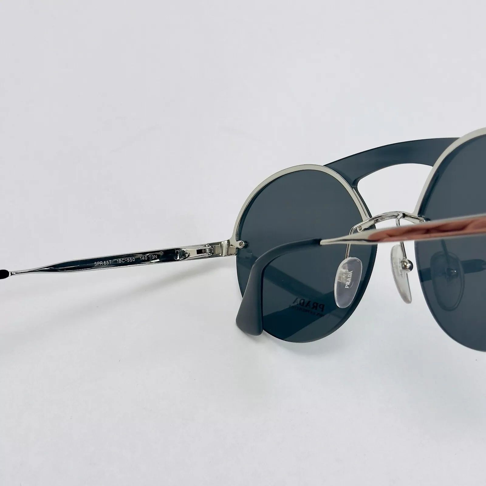 Prada PRADA 65T CINEMA Sunglasses Silver Black Rimless PR65TS Size ONE SIZE - 7 Thumbnail