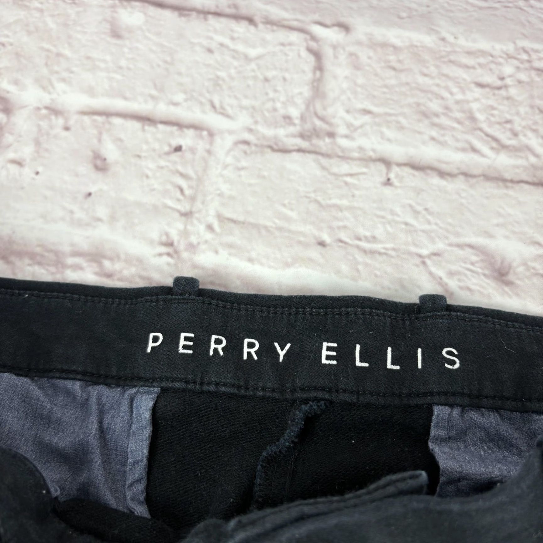 Perry Ellis Perry Ellis Pants Men 36x32 Black Slim Chino Casual Dress Flat Front Zip Fly Pockets Stretch Size US 36 / EU 52 - 4 Thumbnail