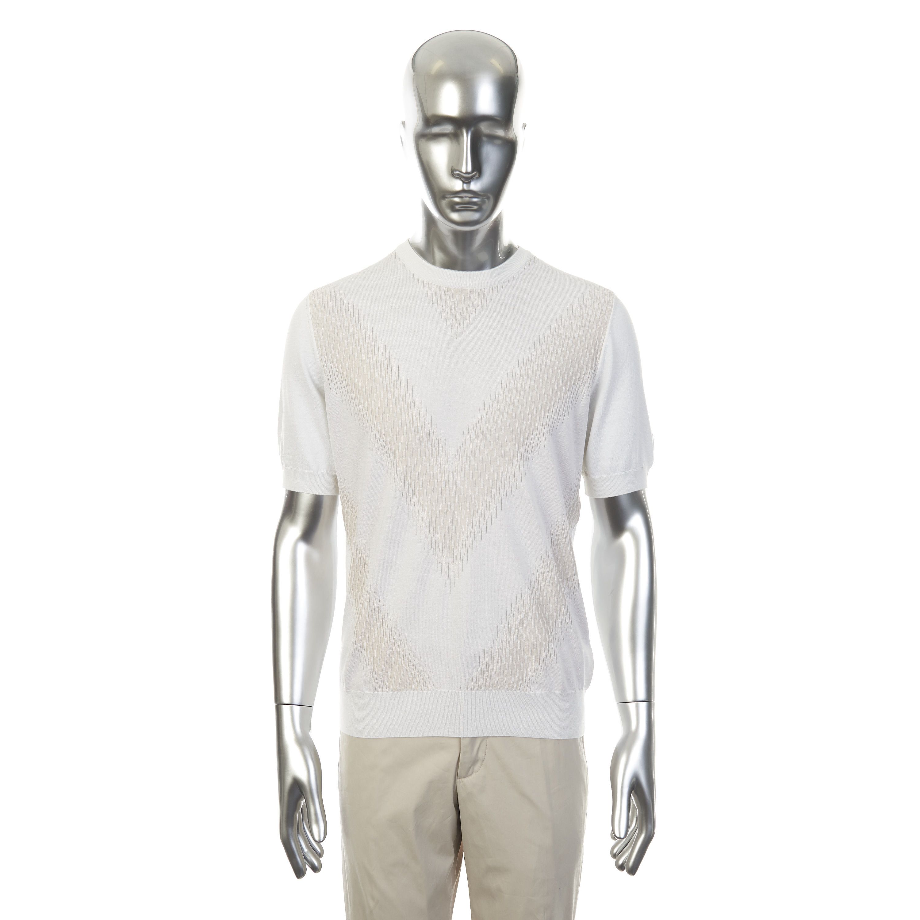 Zilli Beige Casual Short Sleeves Sweater with V Patern Size US M / EU 48-50 / 2 - 1 Thumbnail