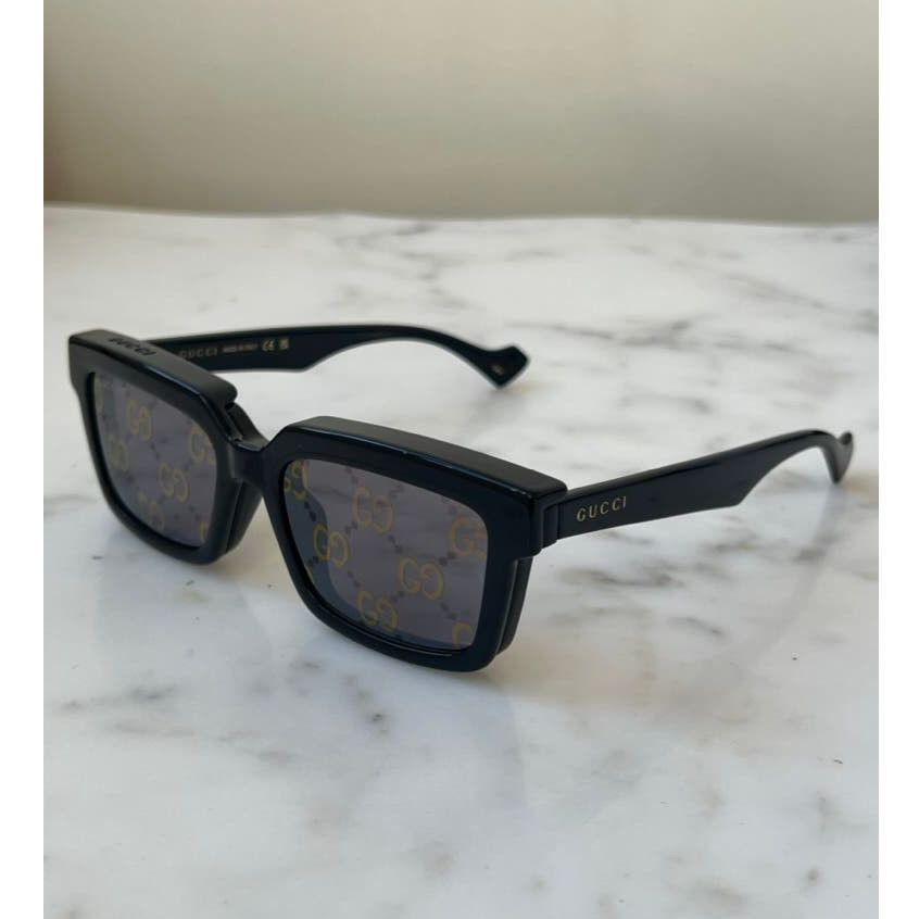 image of New Gucci Gg1543S Black Mirrored Clip On Sunglasses, Men's