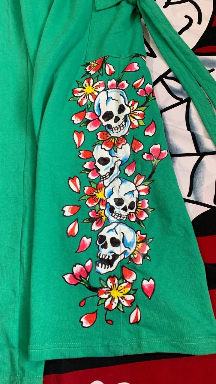 Ed Hardy × Missguided Ed Hardy Missguided women pants with bondage in green y2k Size 28" / US 6 / IT 42 - 4 Thumbnail