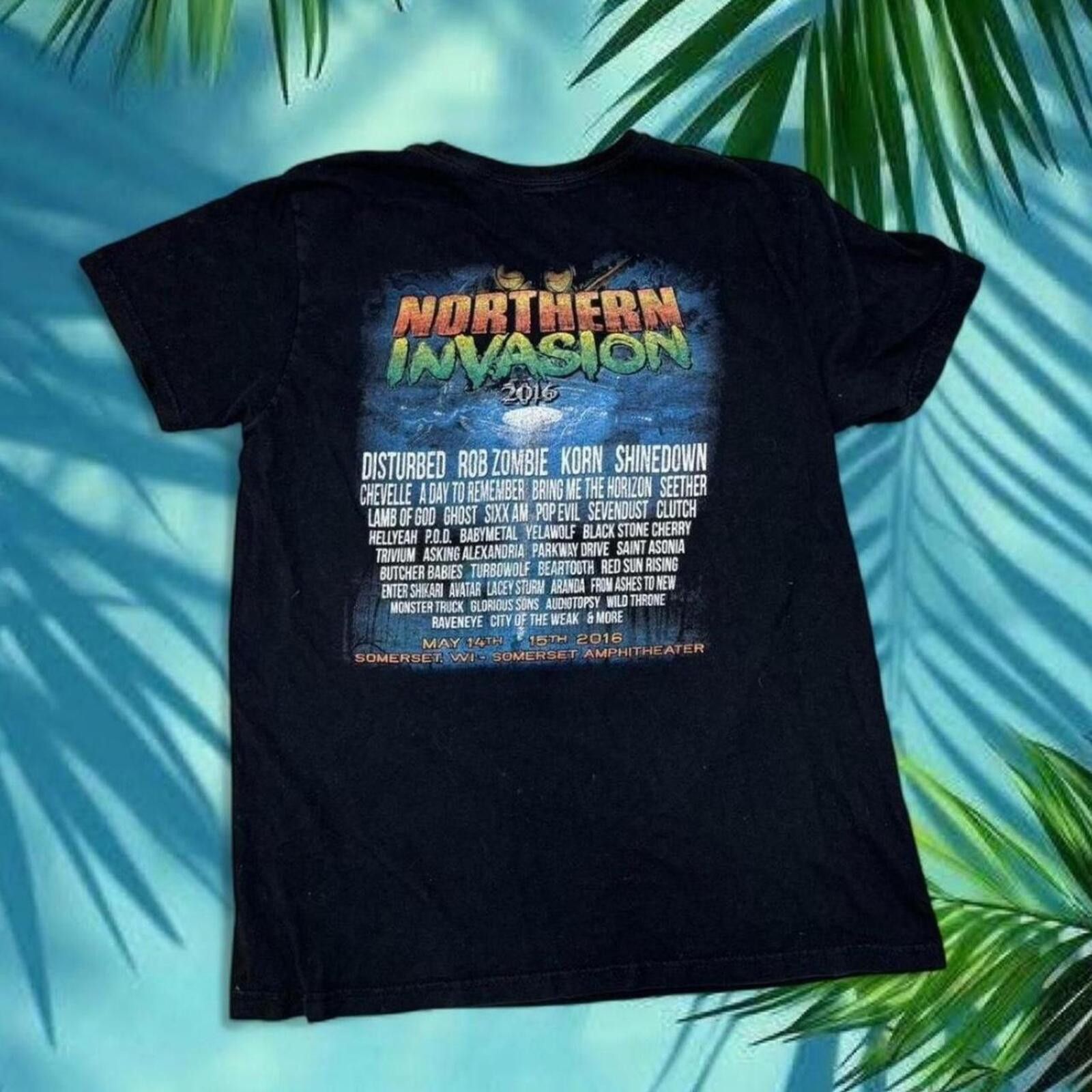 Other Northern Invasion 2016 nu metal Disturbed Korn Rob Zombie Size US M / EU 48-50 / 2 - 2 Thumbnail