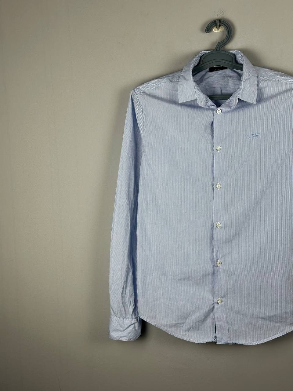 Armani Vintage Armani Jeans Striped Luxury Blue Shirt Size US S / EU 44-46 / 1 - 2 Thumbnail