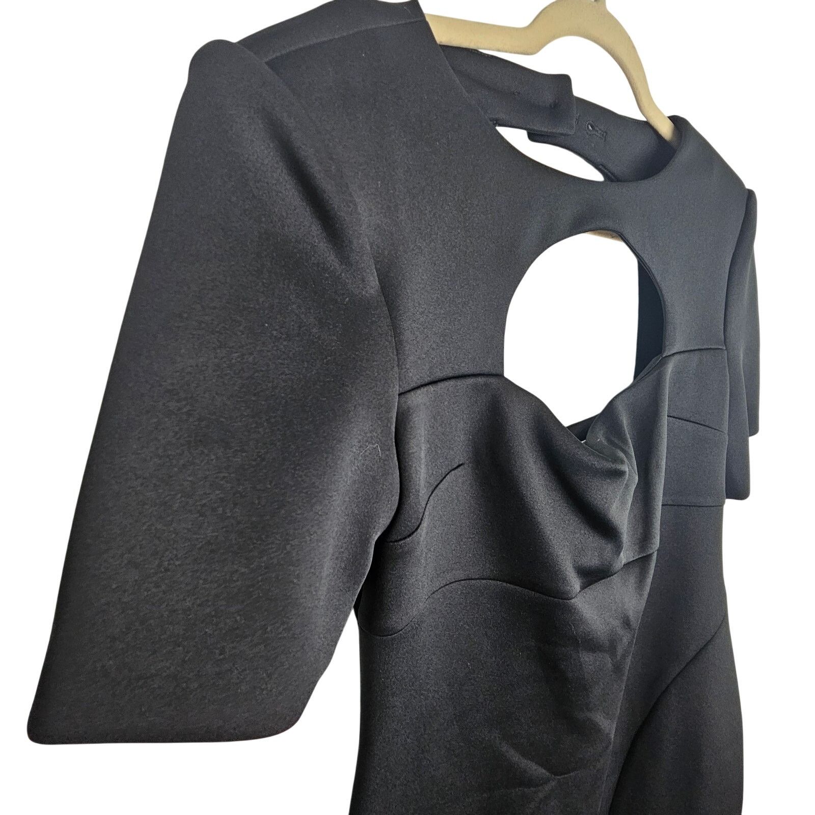 Calvin Klein Calvin Klein Sheath Dress Black Short Sleeve Sweetheart 10 Size L / US 10 / IT 46 - 4 Thumbnail