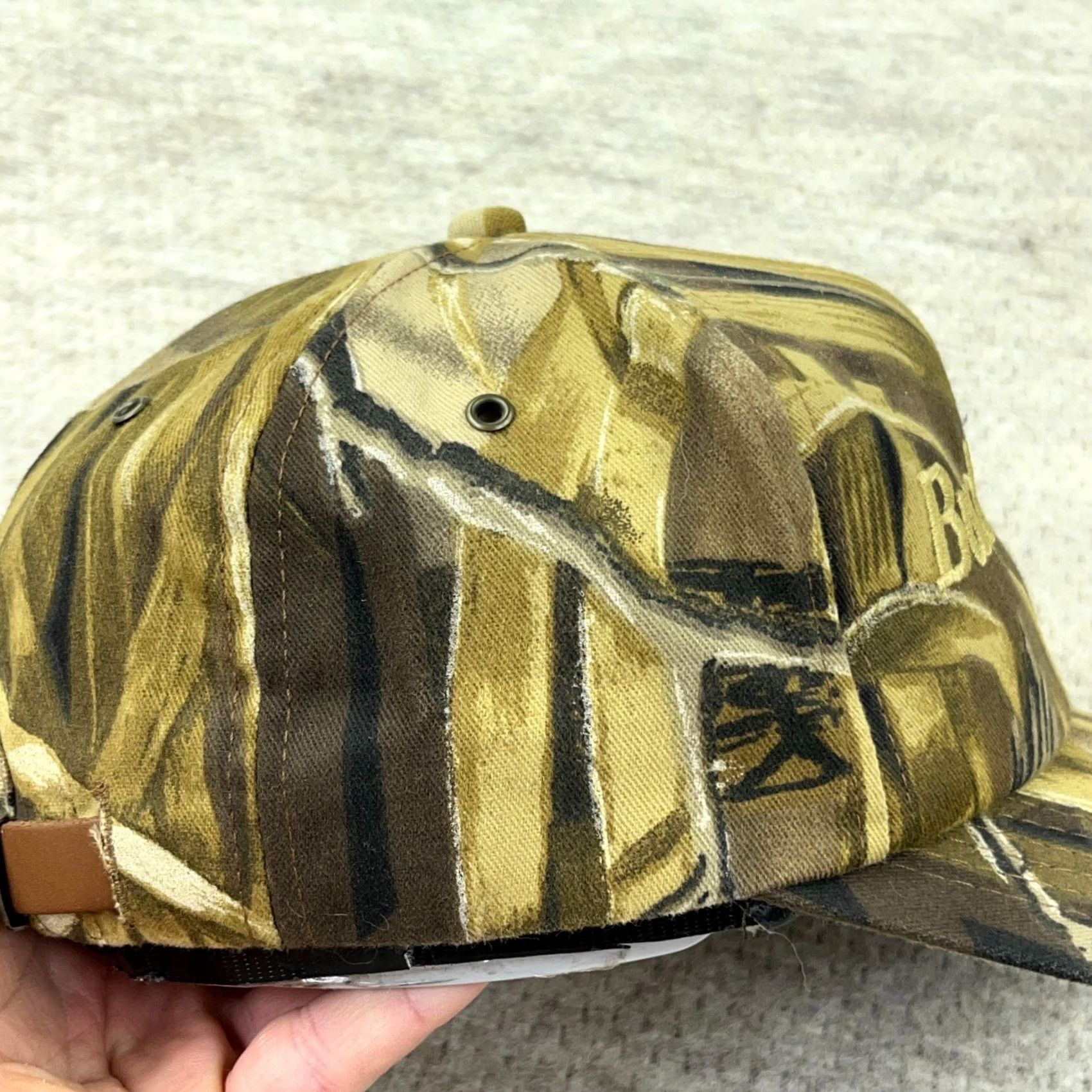 Budweiser VINTAGE Budweiser Hat Cap Trucker Camo Strap Back K Products Beer 90s Wet Lands Size ONE SIZE - 6 Thumbnail