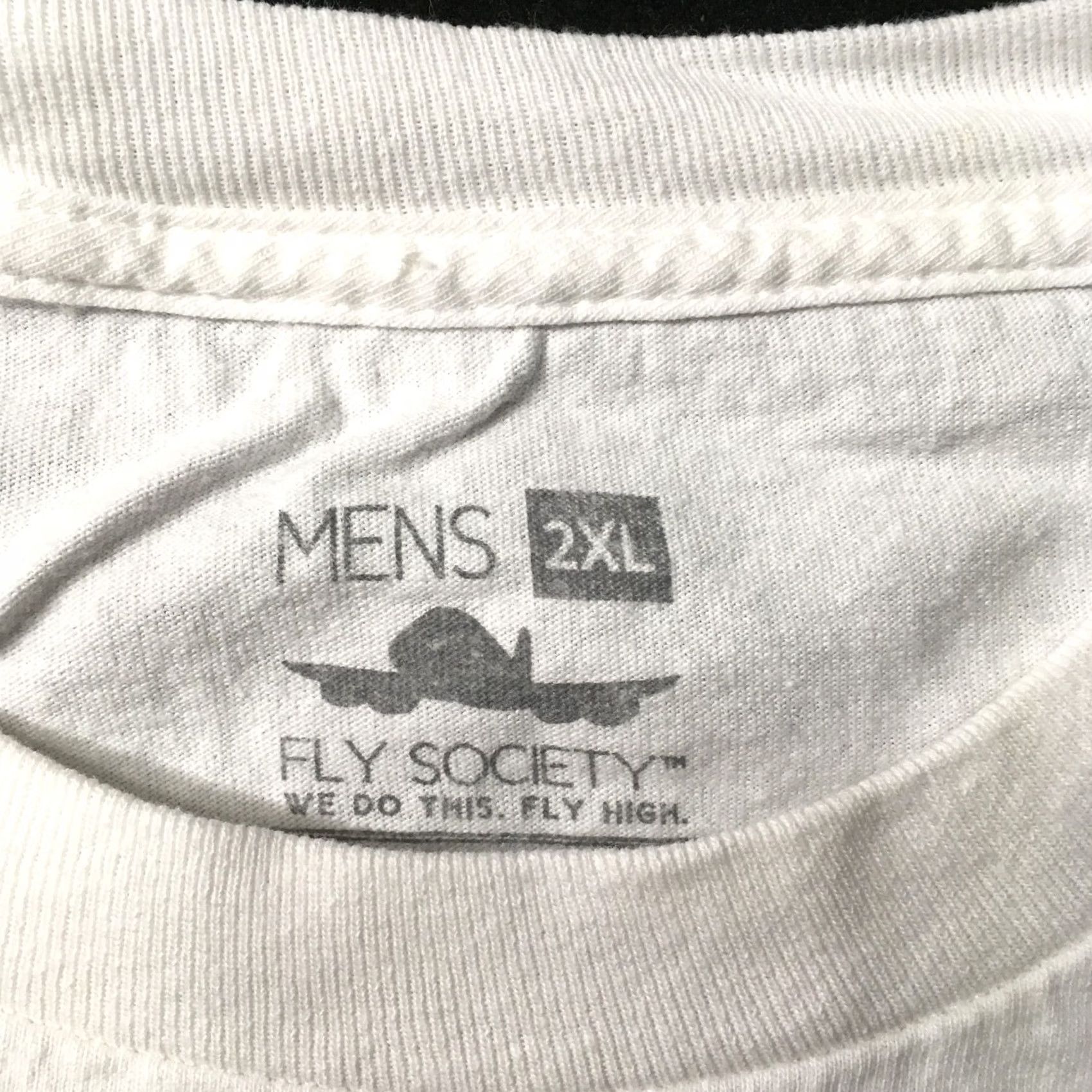 Vintage Fly Society Men's T-Shirt Short Sleeve Crew Neck 2XL Graphic Tee White 100% Cotton Vintage/Pre-Owned Size US M / EU 48-50 / 2 - 4 Thumbnail