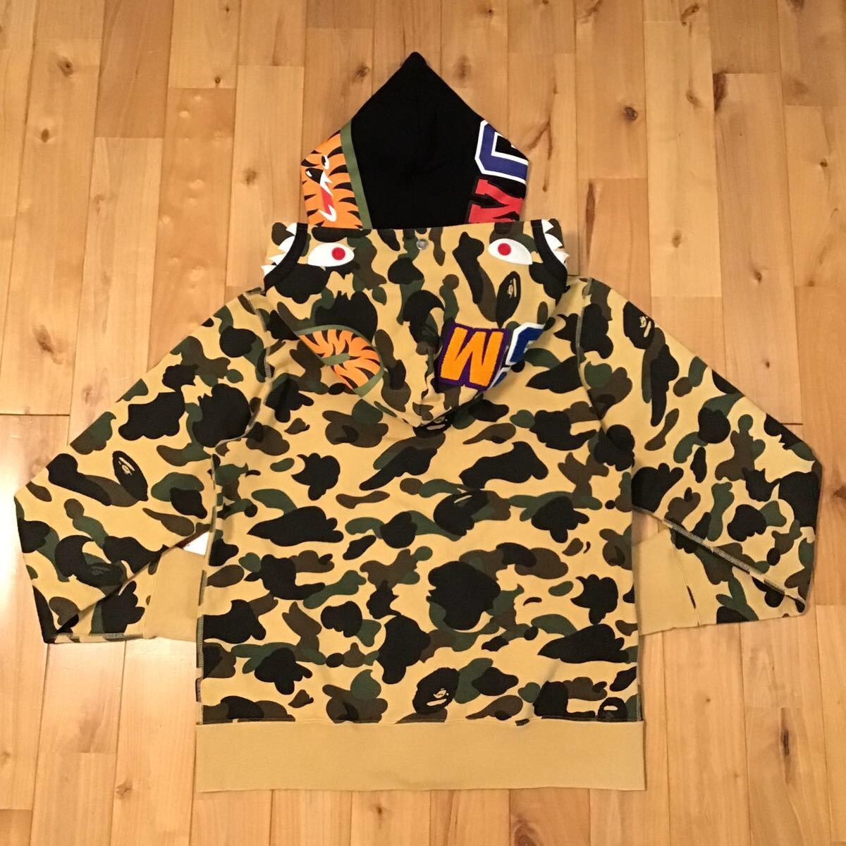 Bape BAPE Double shark full zip hoodie 1st camo yellow APE Size US M / EU 48-50 / 2 - 2 Thumbnail