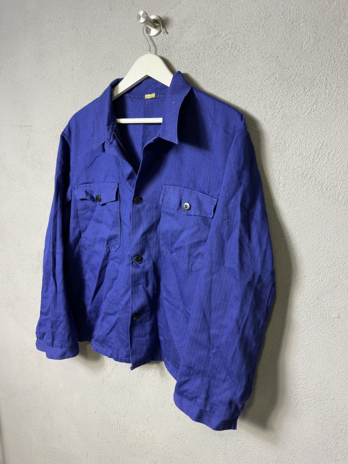 Le Laboureur × Vintage VINTAGE 80s French Jacket Adult Blue Sanfor Chore Workwear Size US M / EU 48-50 / 2 - 2 Thumbnail