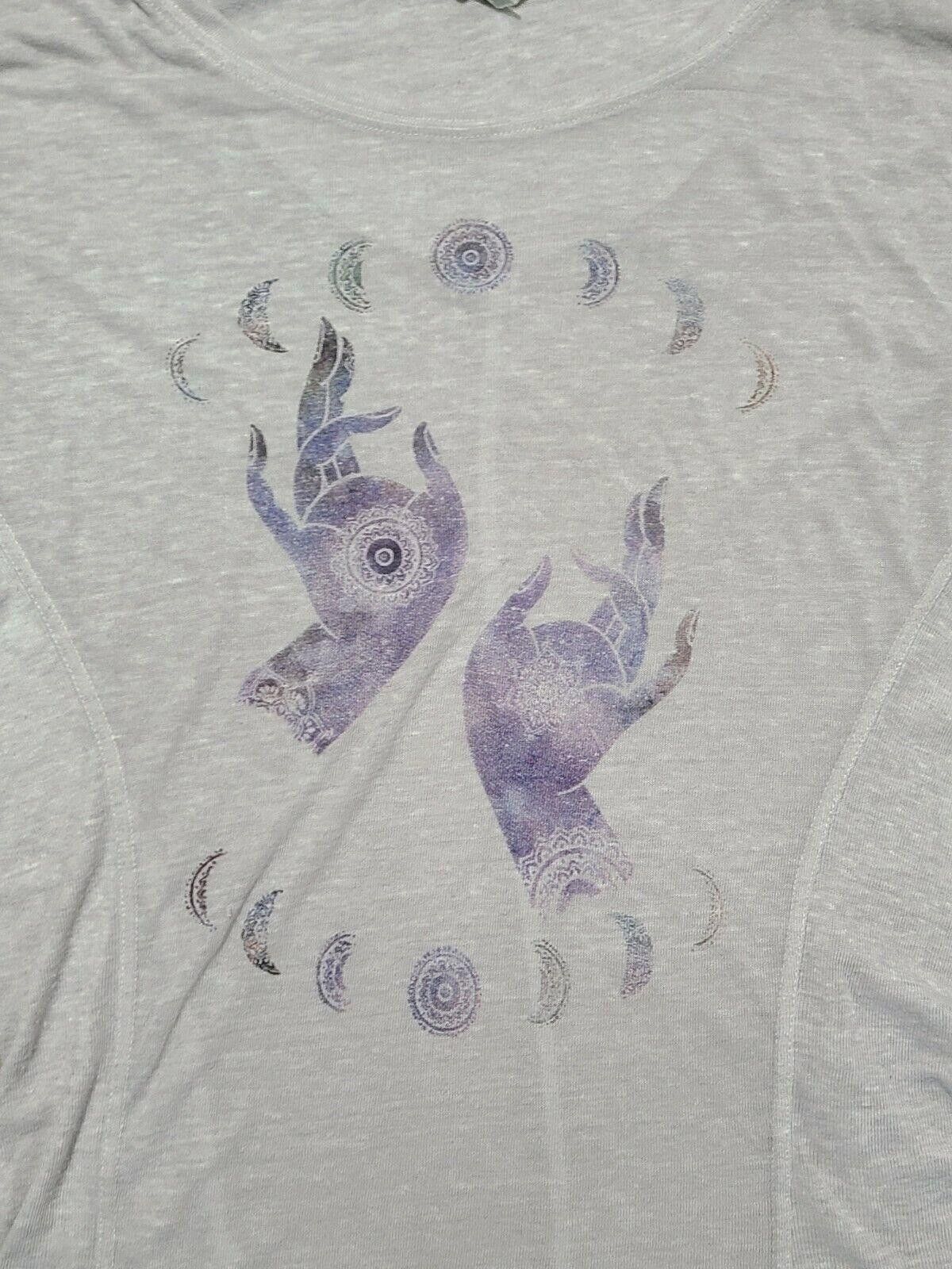 Lucky Brand Lucky Lotus Shirt Small 3/4 Sleeve Grey Yoga Size S / US 4 / IT 40 - 2 Thumbnail
