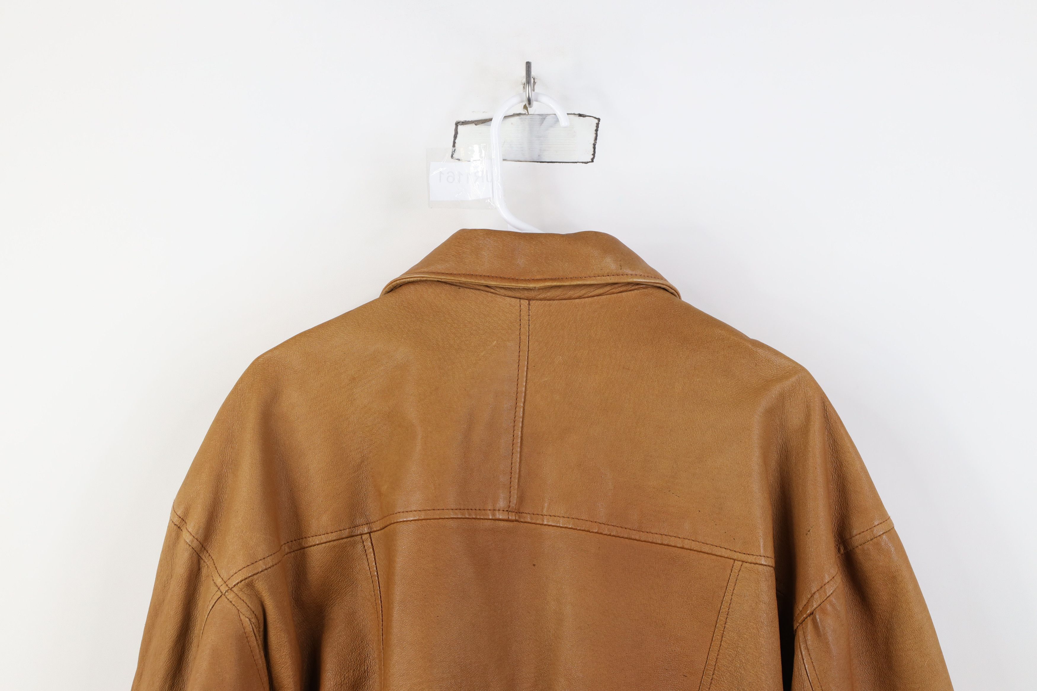 Vintage Vintage 90s Streetwear Full Zip Leather Flight Bomber Jacket Size L / US 10 / IT 46 - 15 Thumbnail