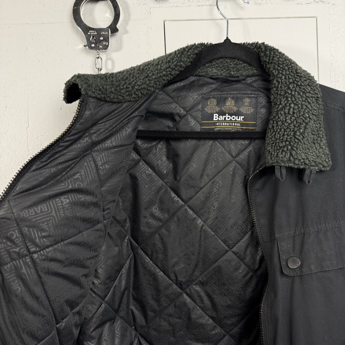 Barbour Vintage Barbour Biker Wax Binder Jacket Bomber Fur Size US L / EU 52-54 / 3 - 10 Thumbnail