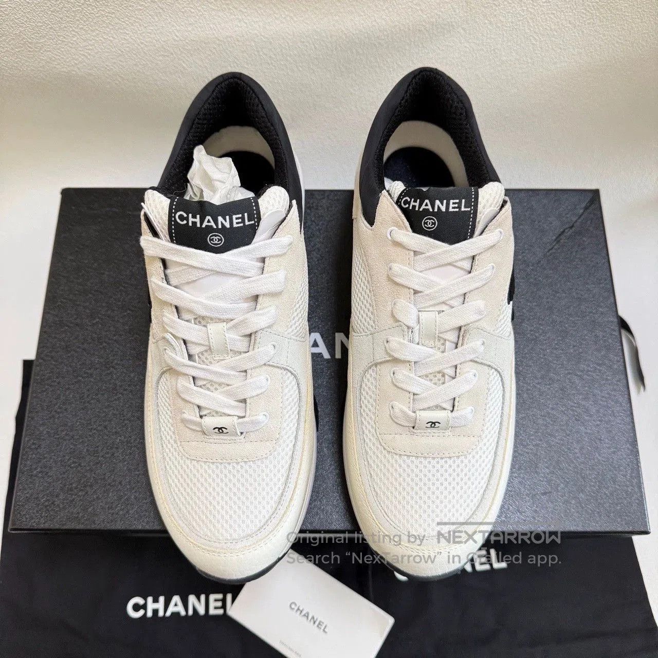 Chanel chanel black and white low-top sneakers. Size US 9 / EU 42 - 3 Thumbnail