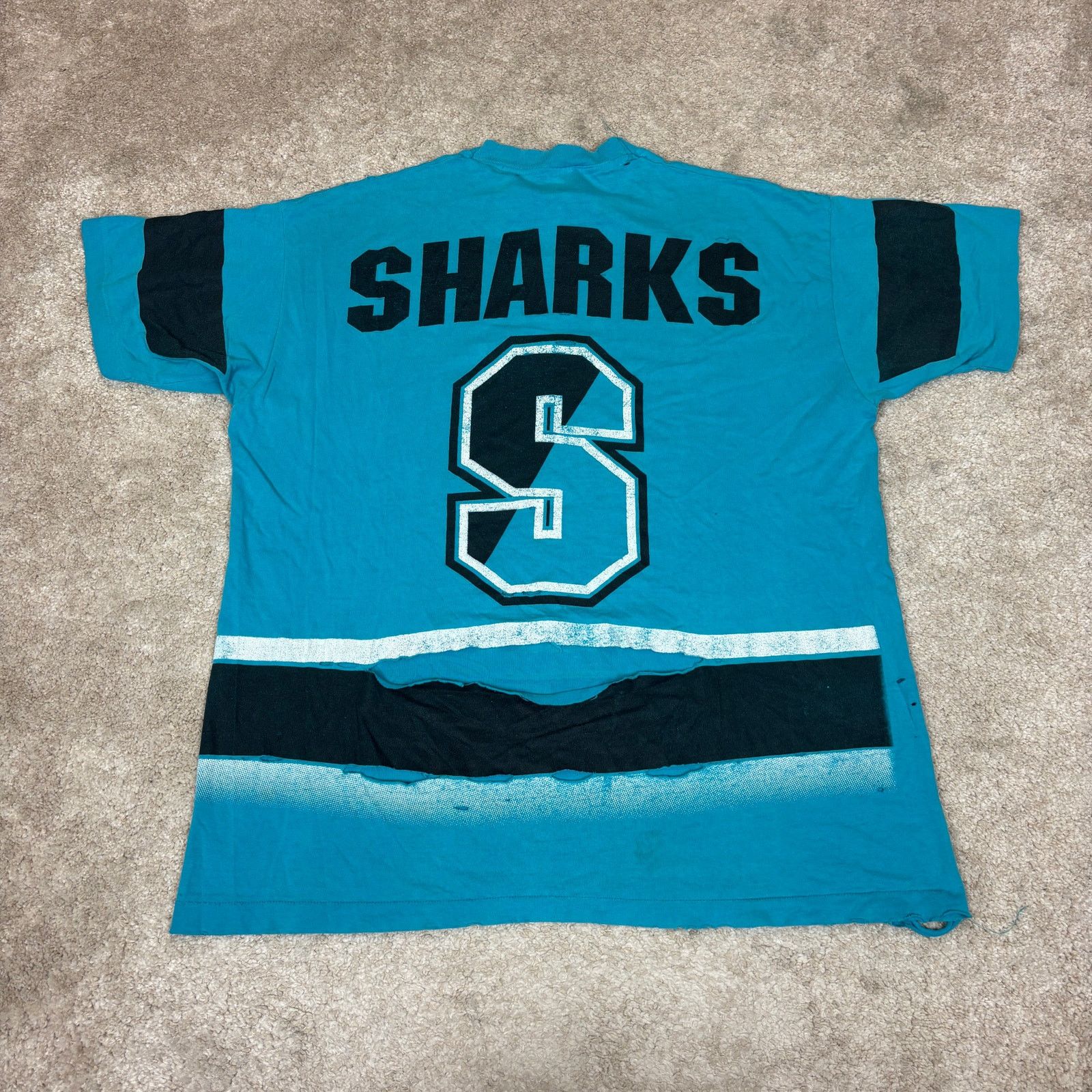 Salem Sportswear Vintage 90s San Jose Sharks Salem Sportswear Distressed XL Size US XL / EU 56 / 4 - 5 Thumbnail