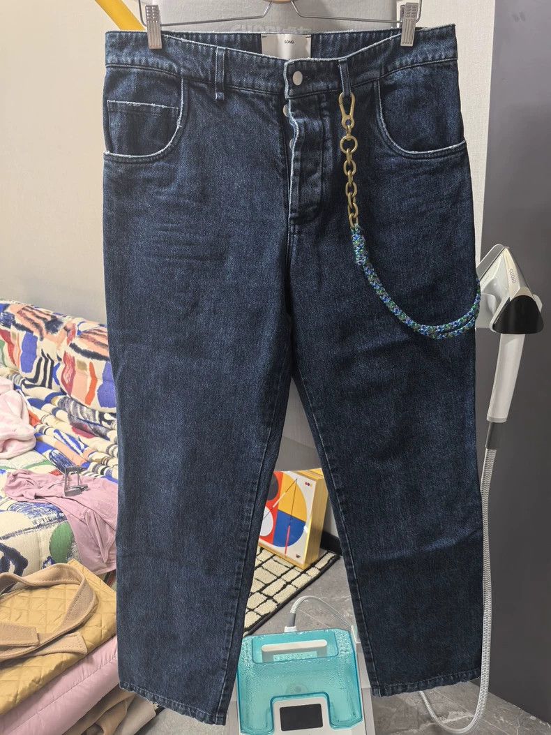 Song For The Mute Song For The Mute Distressed Wash High-waisted Wide Leg Je Size US 34 / EU 50 - 1 Thumbnail