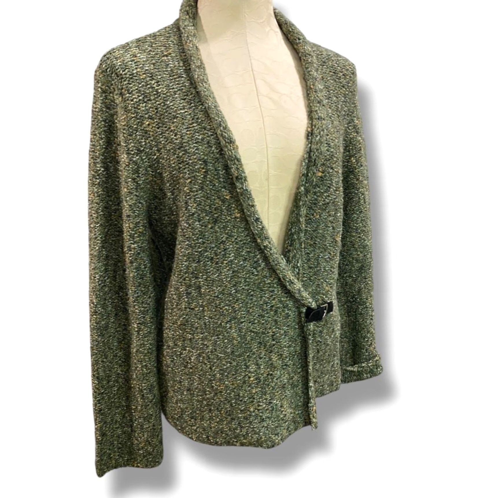 Vintage VINTAGE Preswick & Moore Petite Sage Green Womens Cardigan Sweater Buckle PXL Size XL / US 12-14 / IT 48-50 - 2 Thumbnail