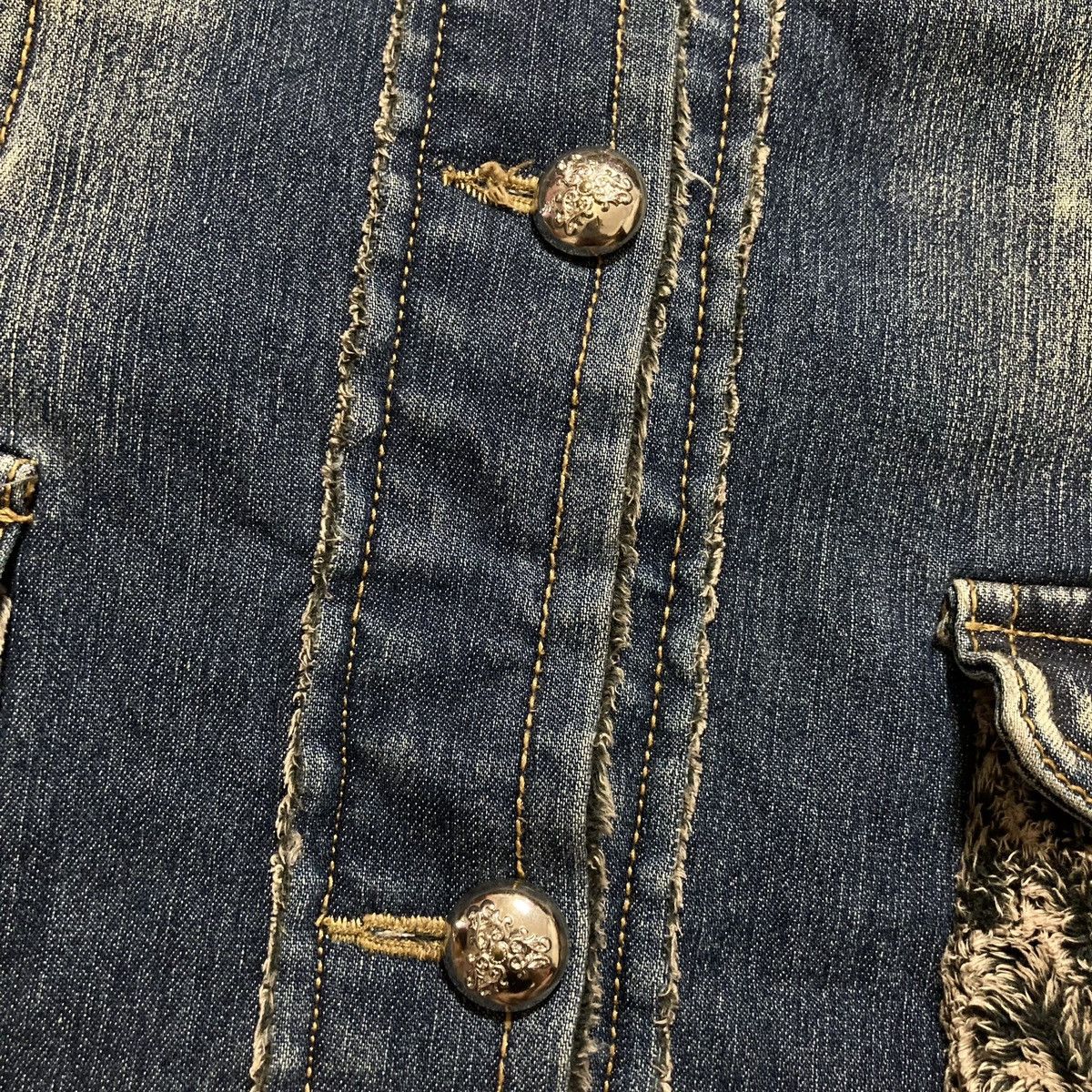 If Six Was Nine BLUE MARINE - Denim Fur Sherpa Multi Pocket Jacket Japanese Size S / US 4 / IT 40 - 8 Thumbnail