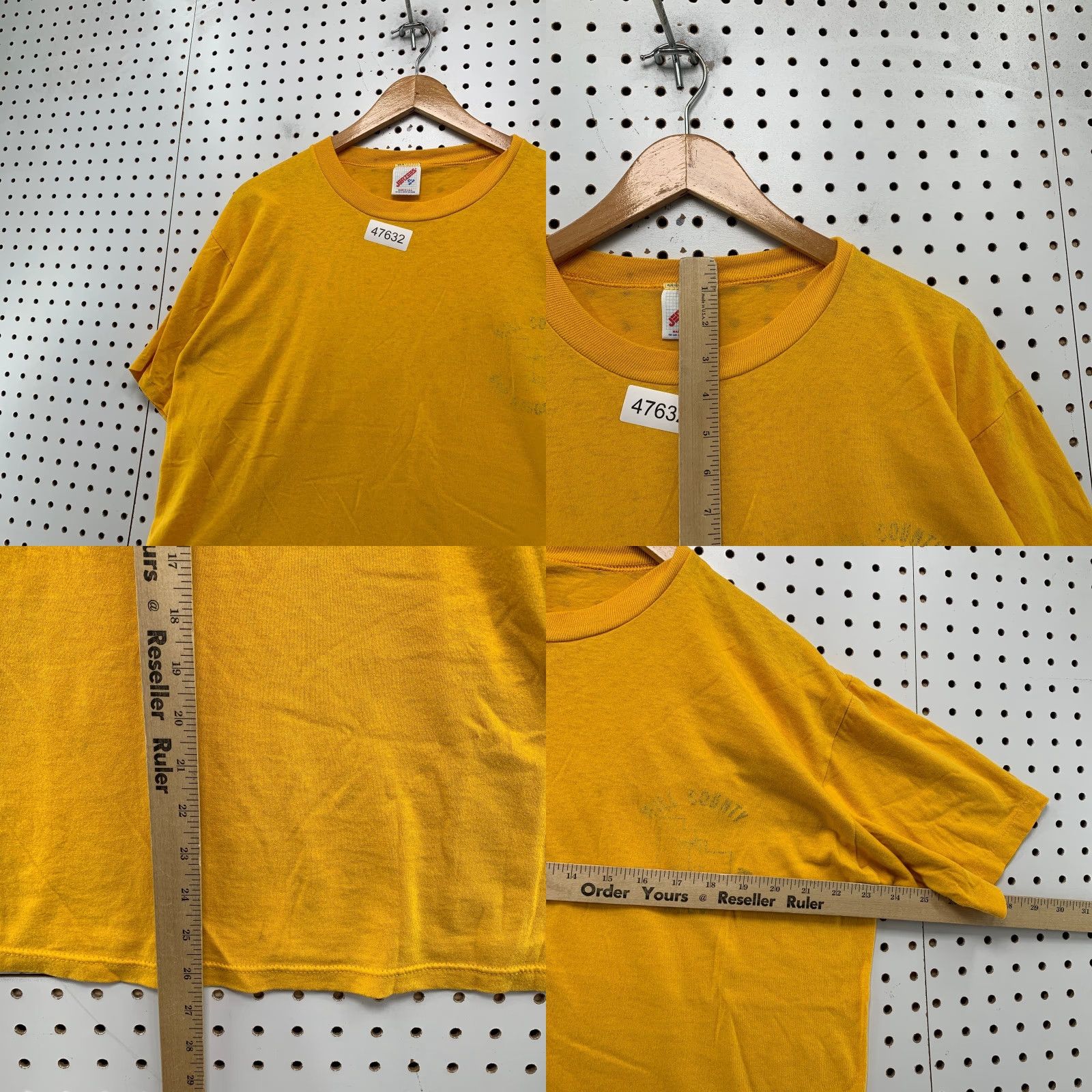 Jerzees VINTAGE Jerzees Yellow Shirt Mens M T-Shirt 80s Bar Association Single Stitch Cotton Crew Neck Short Sleeve Size US M / EU 48-50 / 2 - 8 Thumbnail