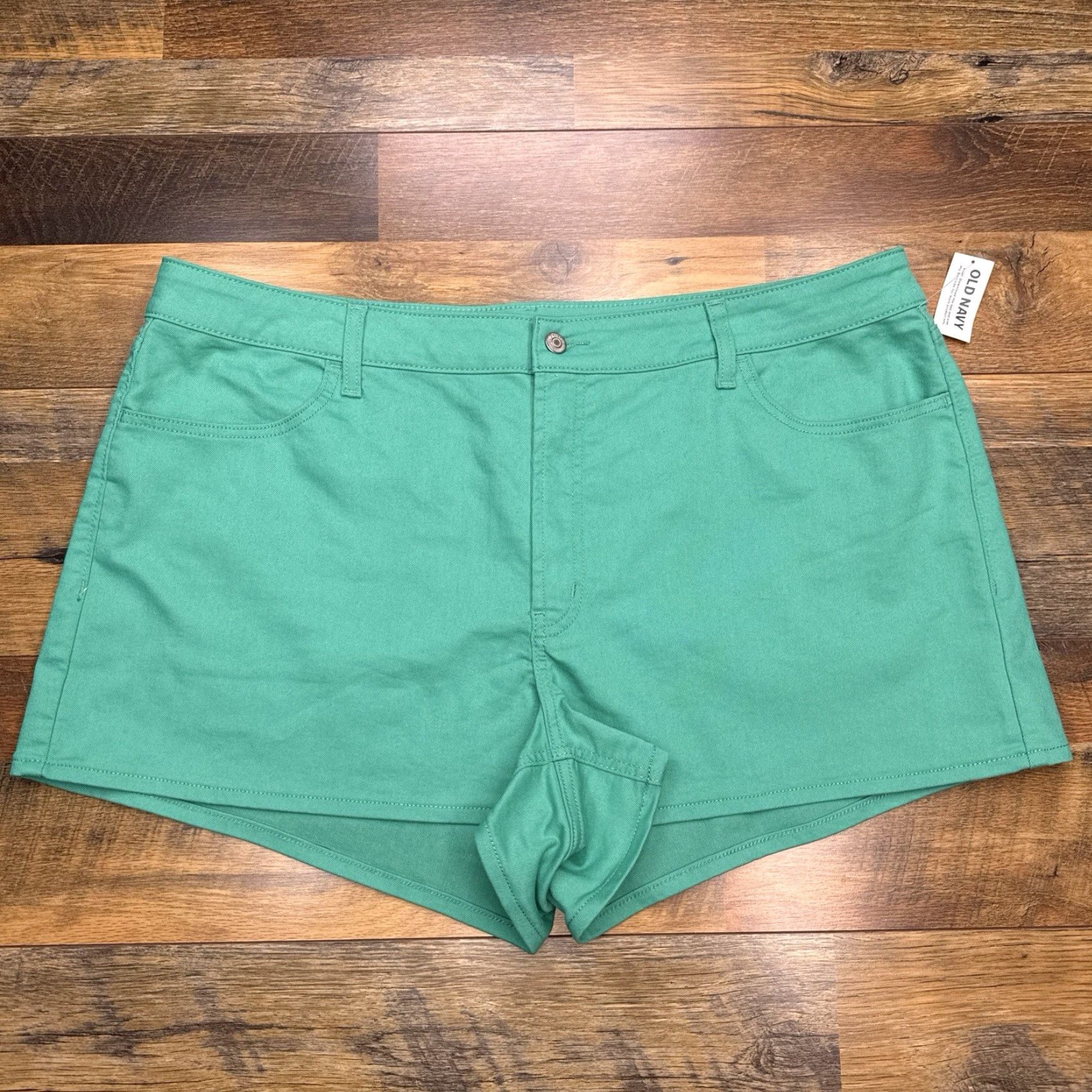 Old Navy Old Navy High Rise Wow Shorts Womens 22 Teal World Denim Stretch 3 Inch New Size 40" / US 18 - 2 Thumbnail